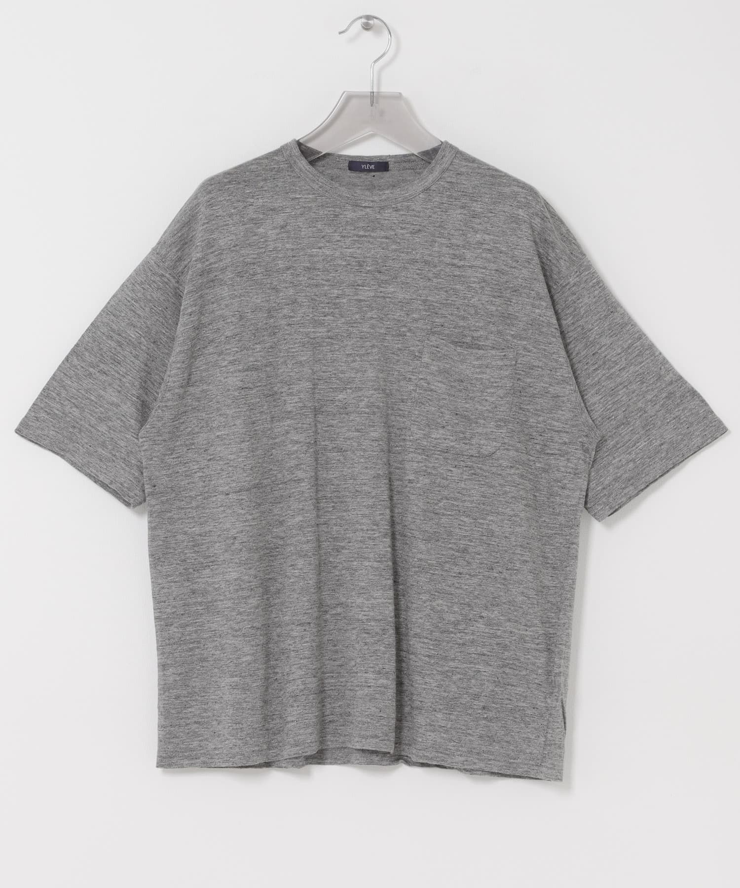 YLEVE　LINEN POCKET T-SHIRTS 020 GREY 4