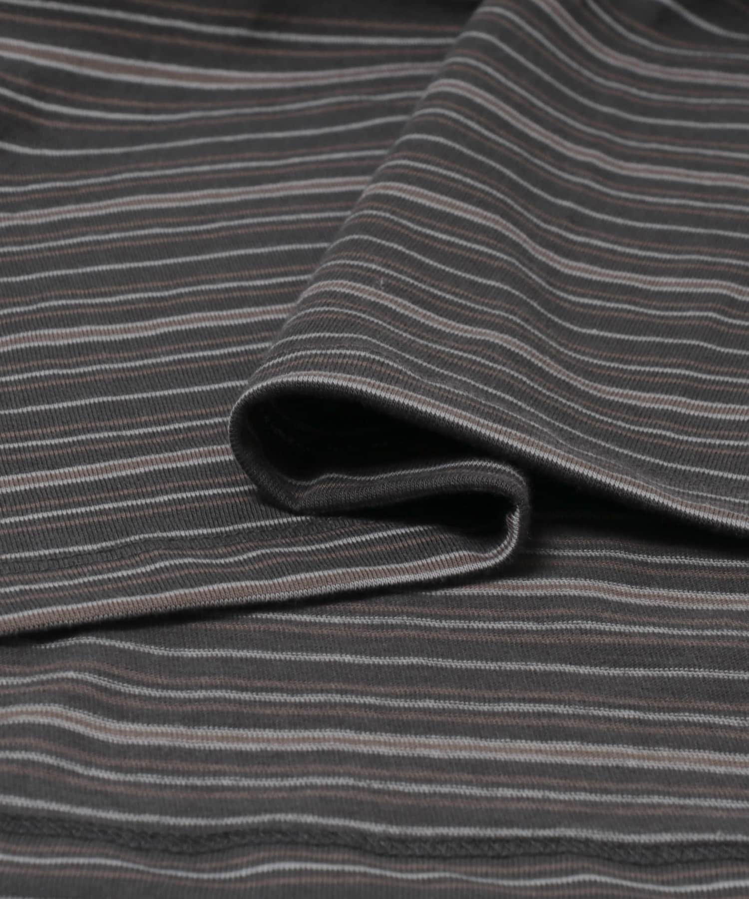 ANOTHER OFFICE　O.MULTI STRIPE POCKET T-SHIRTS F.BLACK 2