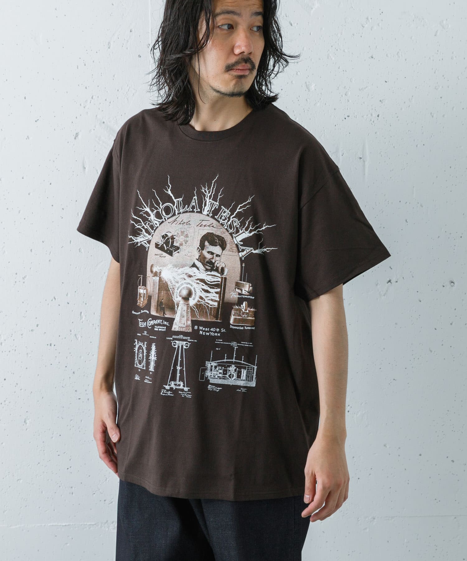 Cotton Expressions TESLA T-SHIRTS(M CHOCOLATE): トップス｜URBAN