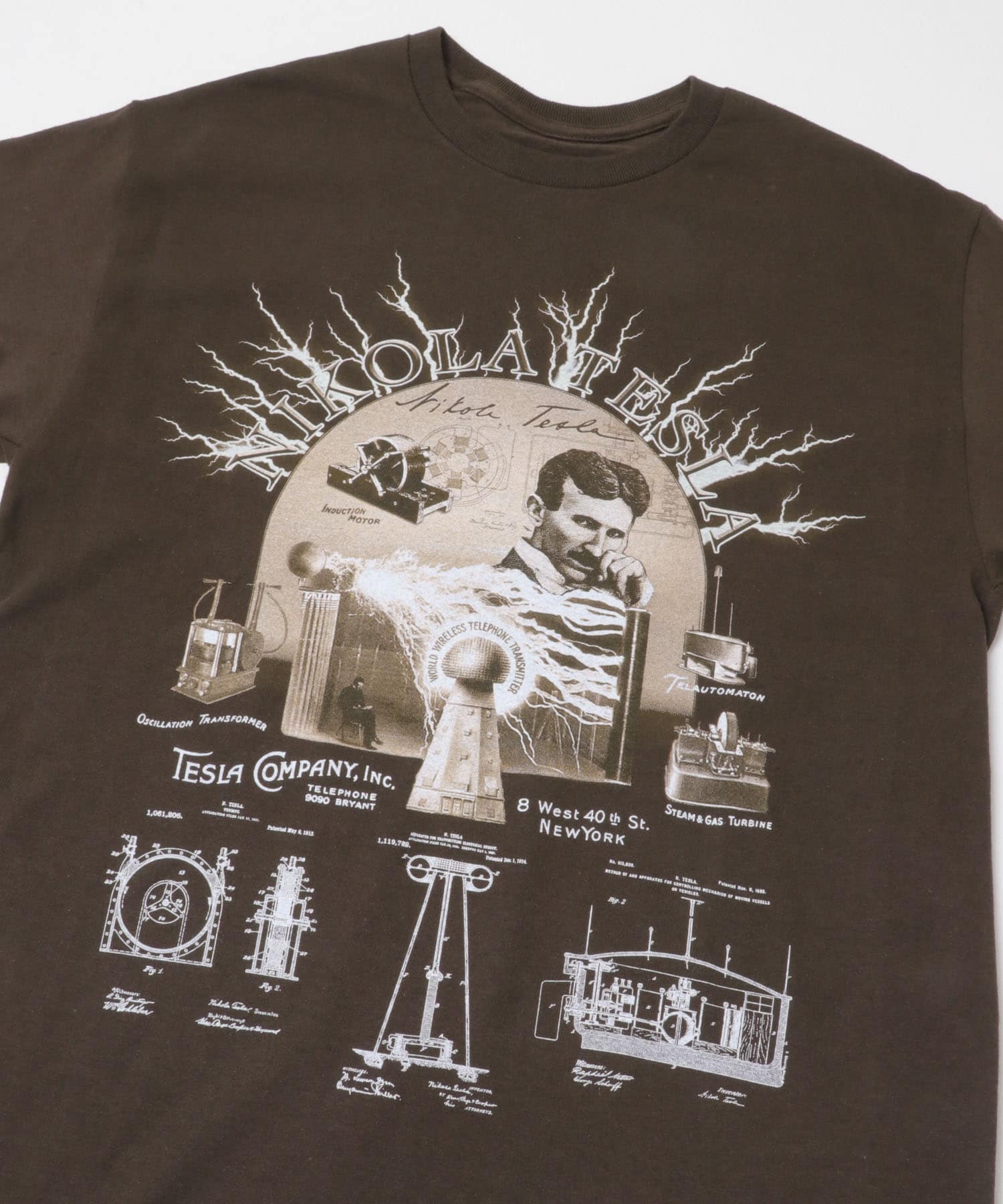 Cotton Expressions　TESLA T-SHIRTS CHOCOLATE M