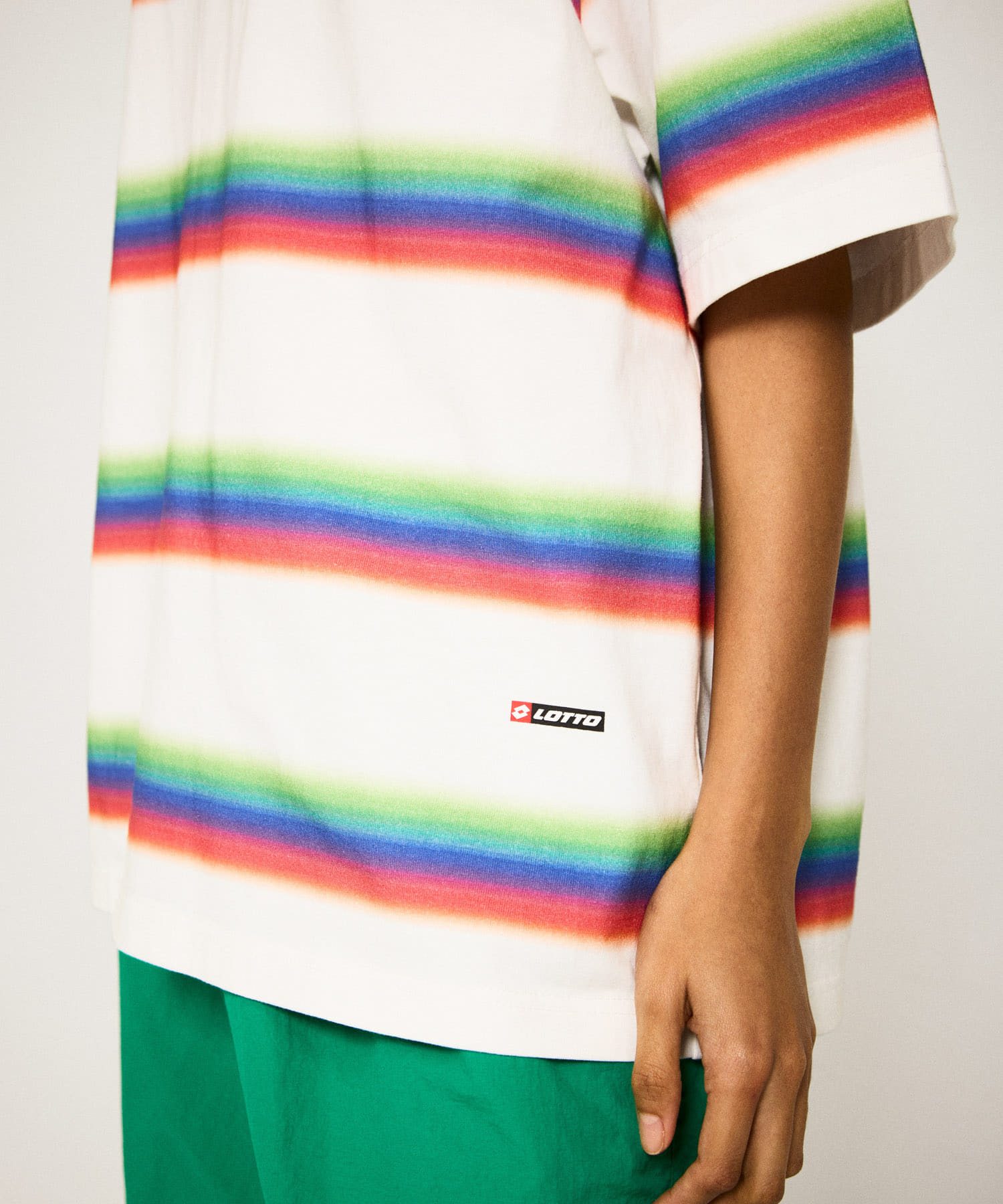 LOTTO　MULTI BORDER T-SHIRTS WHITE M