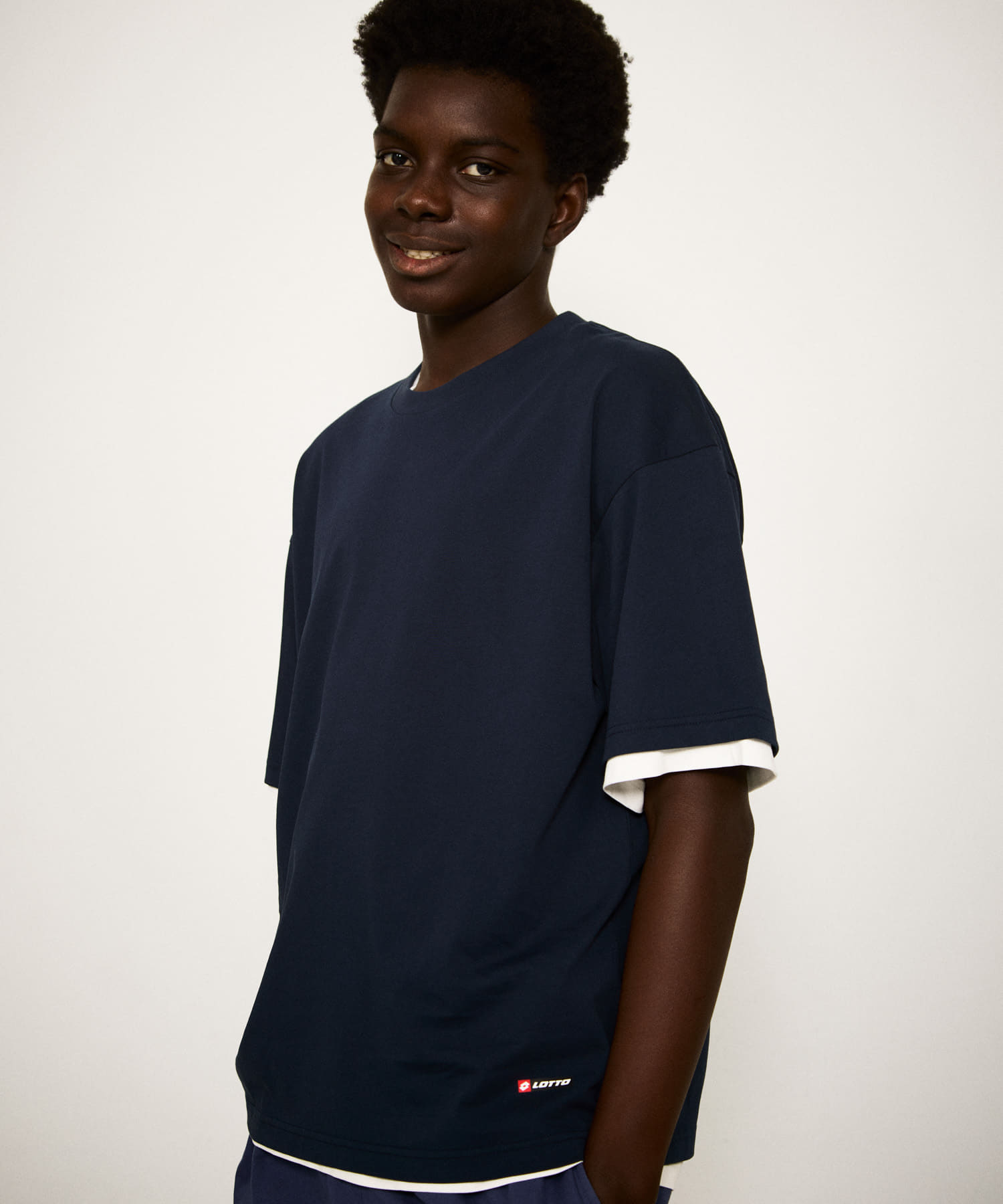 LOTTO　JUST FIT COOL COTTON T-SHIRTS NAVY M