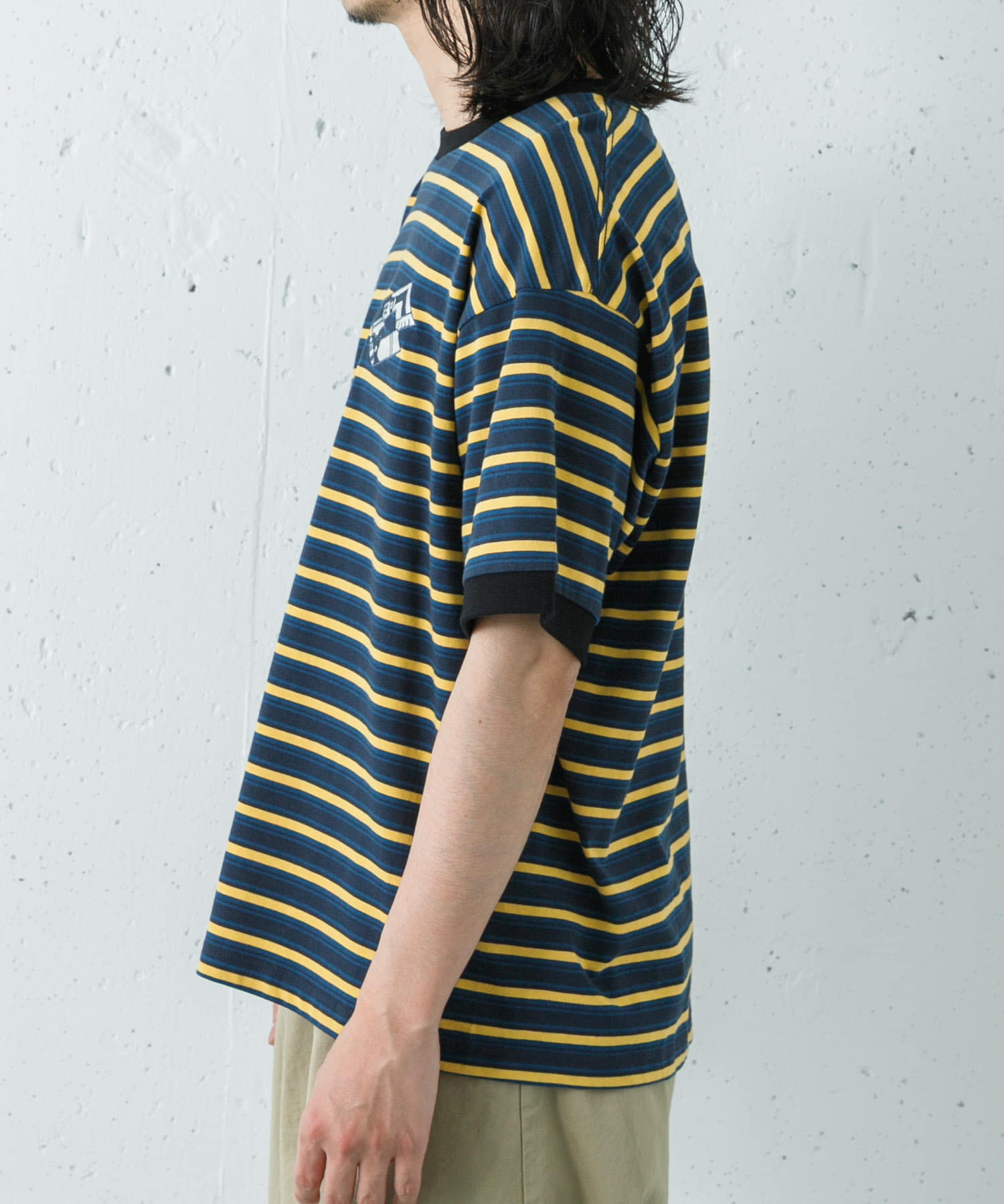 LOTTO　K.TERADA MULTI BORDER T-SHIRTS NAVY M