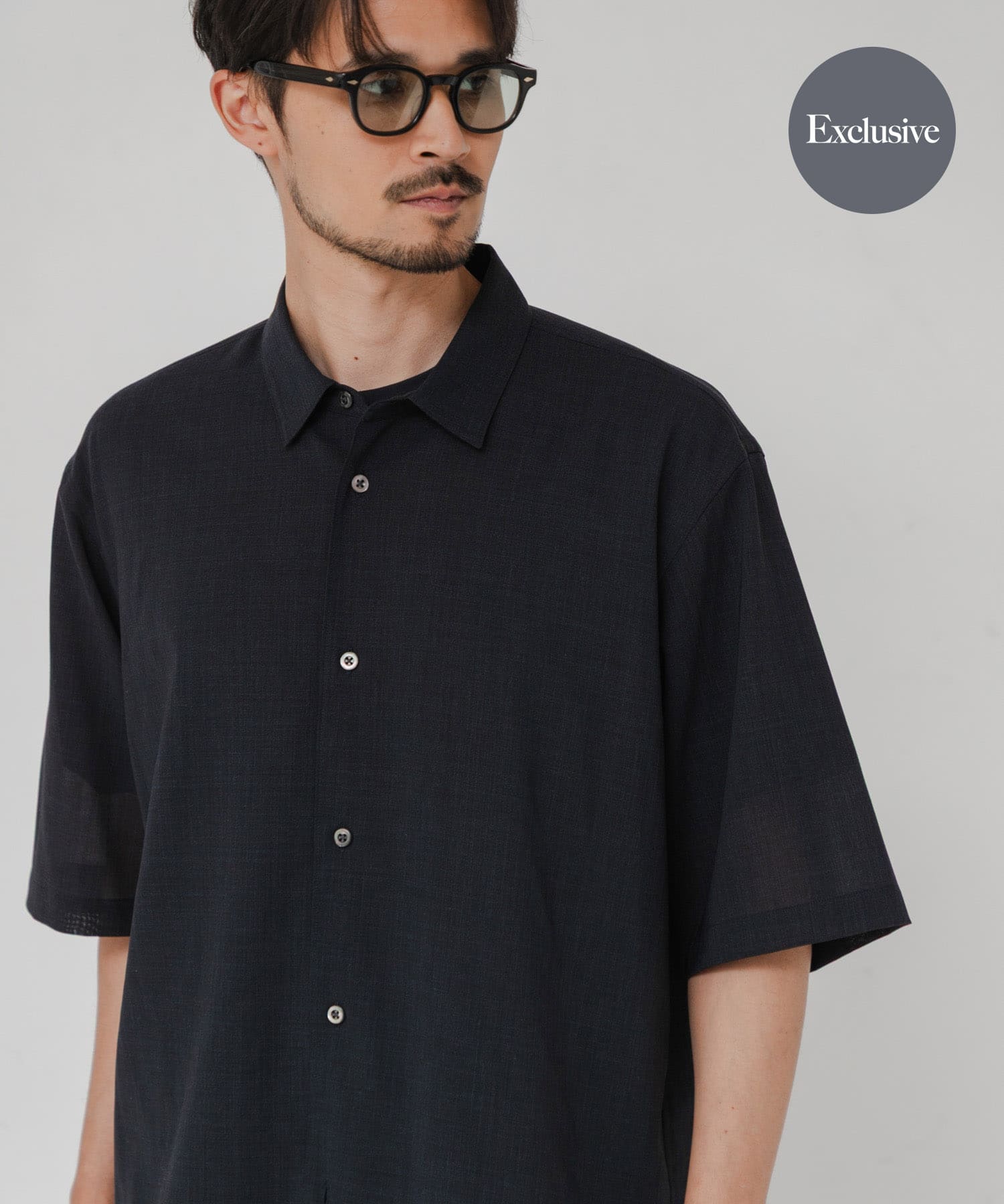 別注』ATON×URBAN RESEARCH WOOL GAUZE SHORT-SLEEVE SHIRTS(4 GRAY