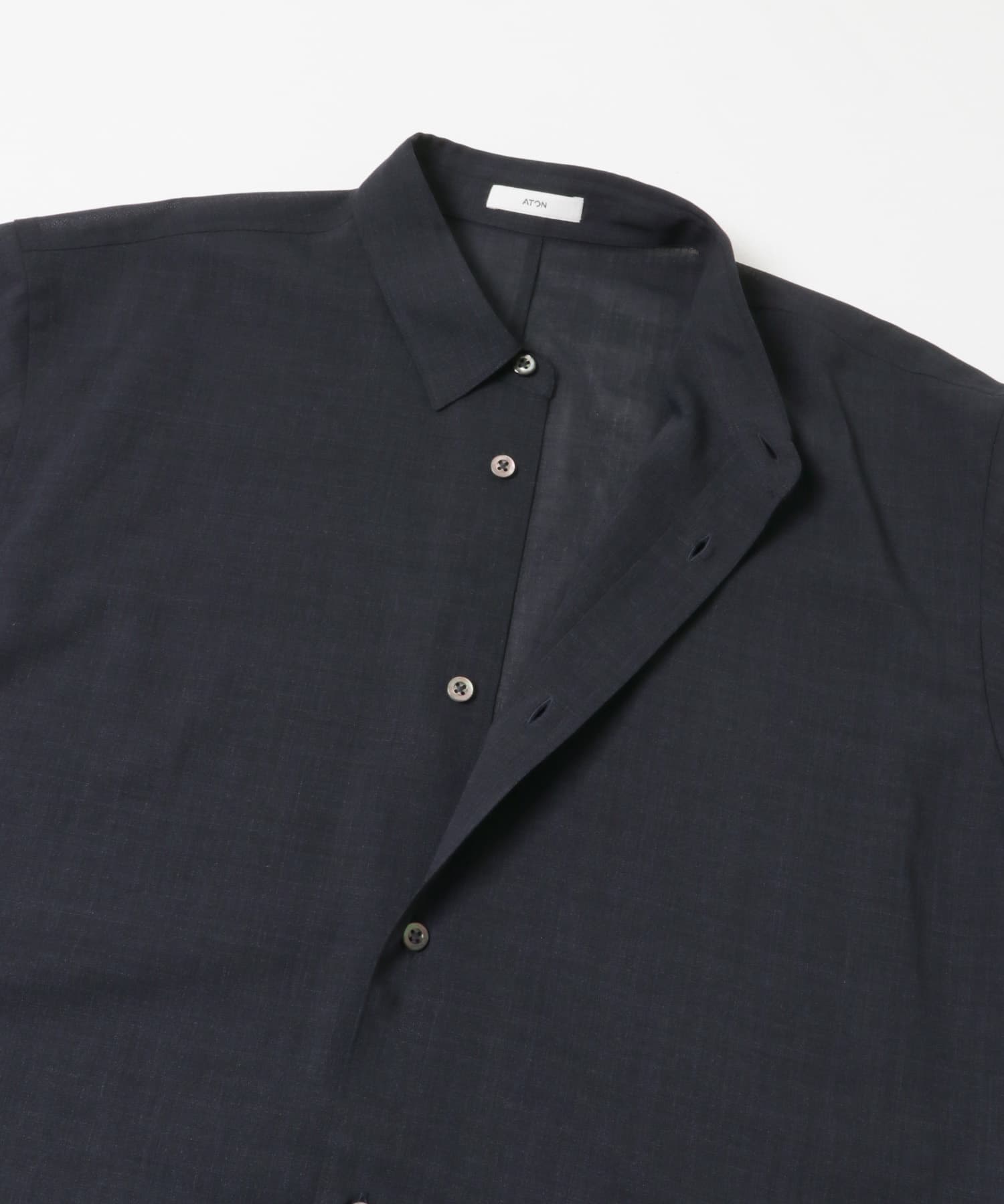 別注』ATON×URBAN RESEARCH WOOL GAUZE SHORT-SLEEVE SHIRTS(4 GRAY