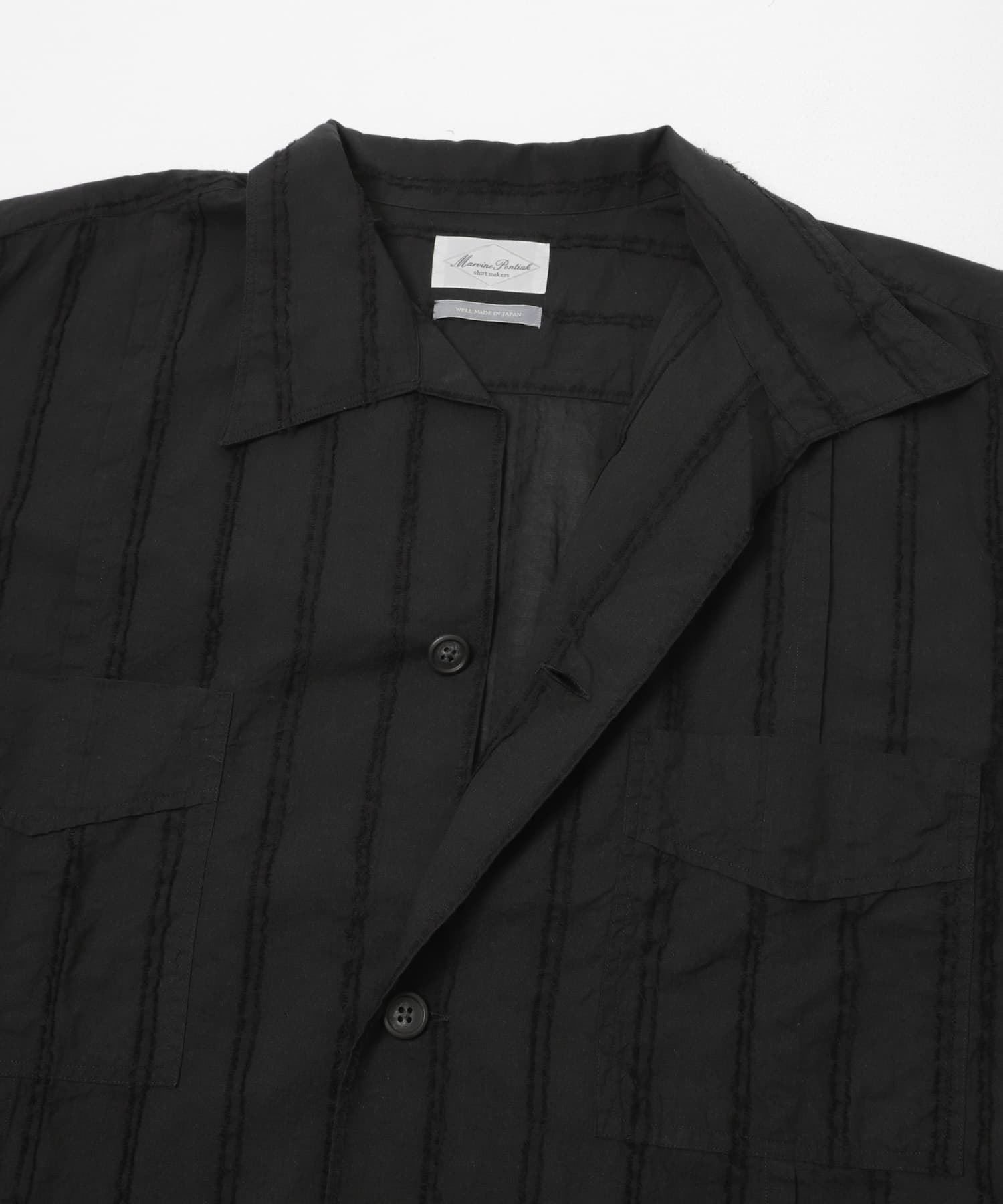 Marvine Pontiak Shirt Makers　BUBBLY SHIRTS BLK FRINGE One