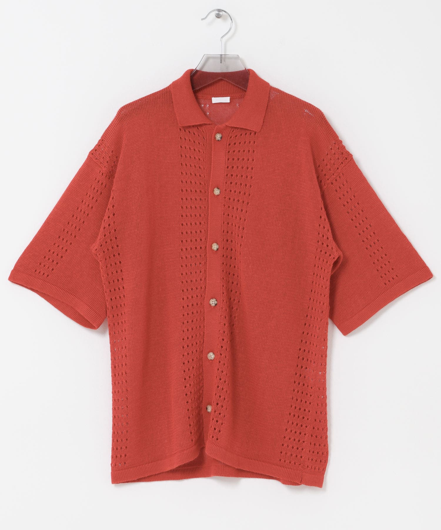 SEEALL　MESH KNIT SS SHIRTS