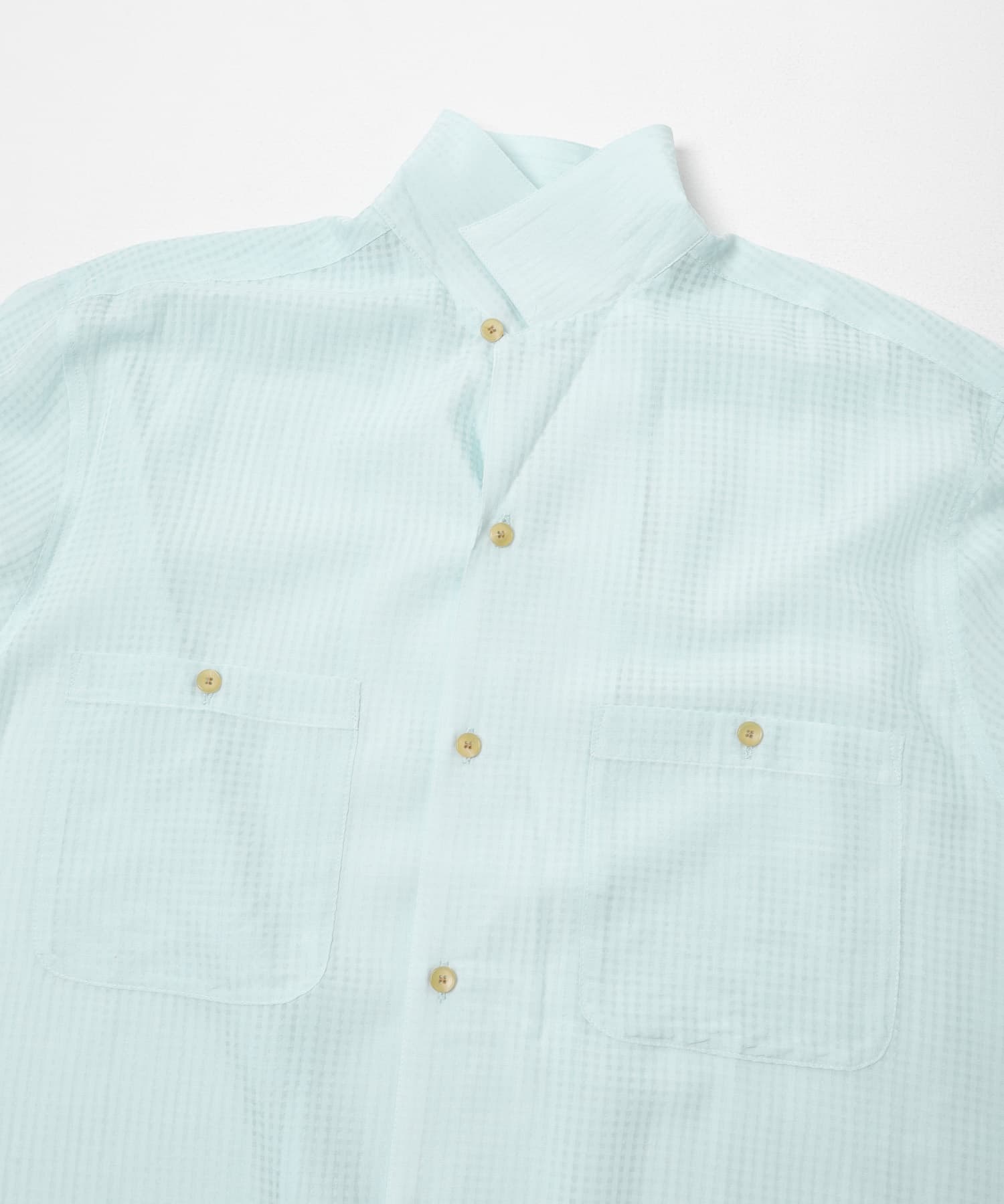 SEVEN BY SEVEN　SHEER ORGANIC COTTON SHIRTS LONG-SLEEVE 110 BLUE M