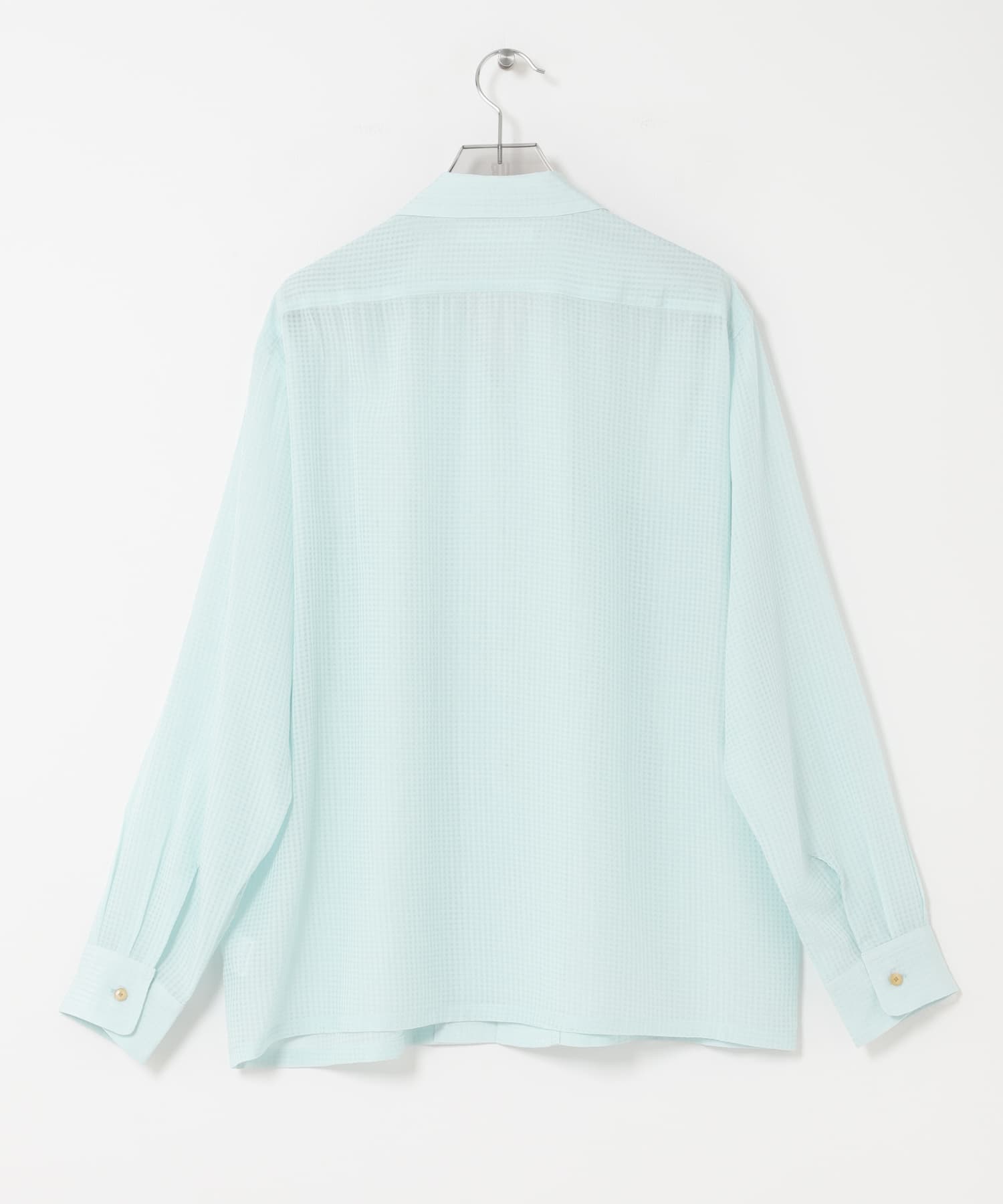 SEVEN BY SEVEN　SHEER ORGANIC COTTON SHIRTS LONG-SLEEVE 110 BLUE M