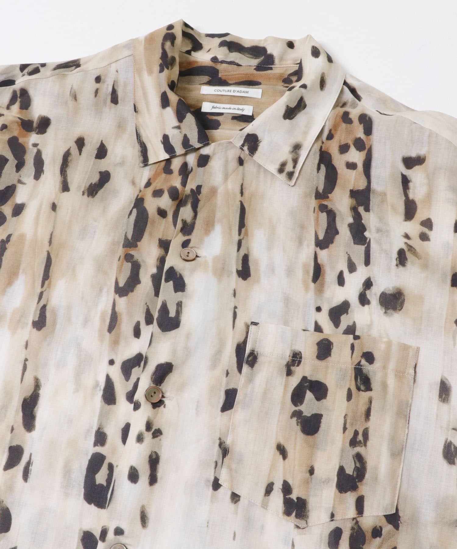 COUTURE D’ADAM　LEOPARD OPEN COLLAR  SHIRTS BEIGE 40