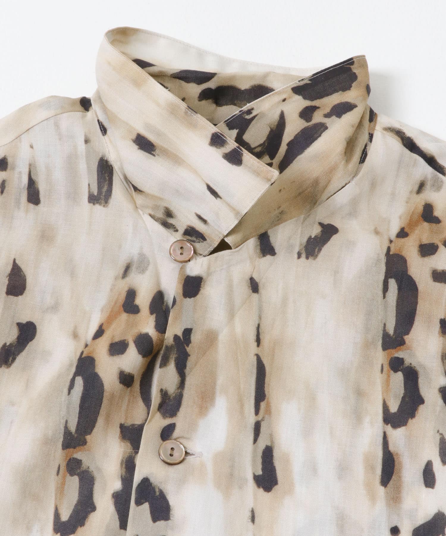 COUTURE D’ADAM　LEOPARD OPEN COLLAR  SHIRTS BEIGE 40