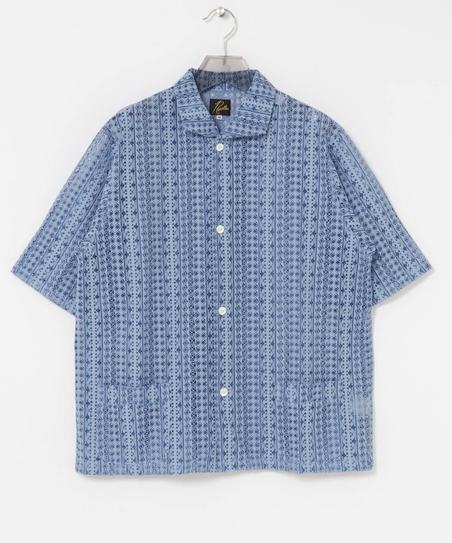 Needles　SHORT-SLEEVE WIDESPREAD COLLAR SHIRTS BLUE S