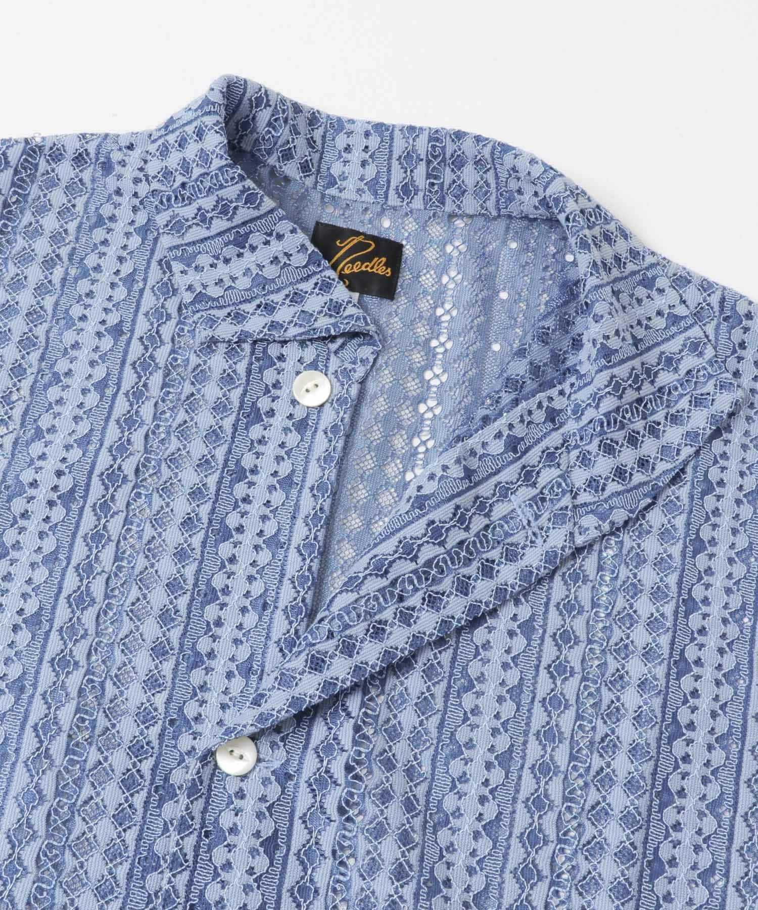Needles　SHORT-SLEEVE WIDESPREAD COLLAR SHIRTS BLUE S