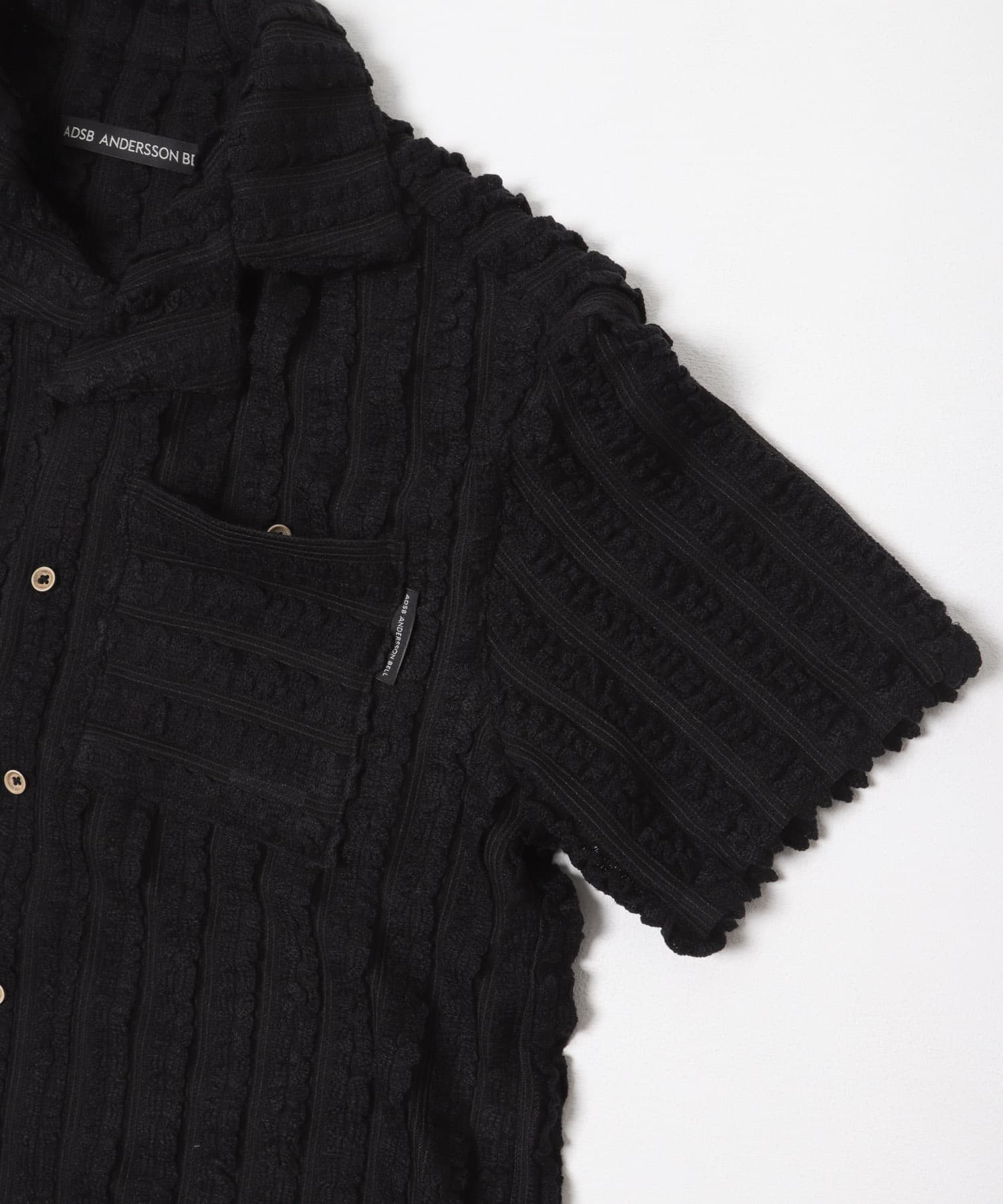 Andersson Bell　K.KNITTED O.COLLAR SHIRTS BLACK L