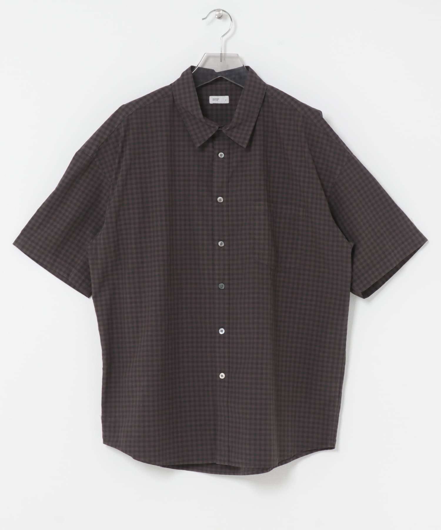 ANOTHER OFFICE　HUGE GINGHAM CHECK SHIRTS C.BROWN 2
