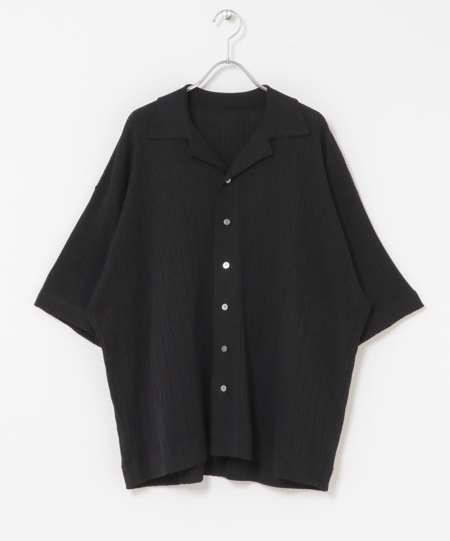 『別注』crepuscule×URBAN RESEARCH　WASHI SHORT-SLEEVE SHIRTS BLACK 1