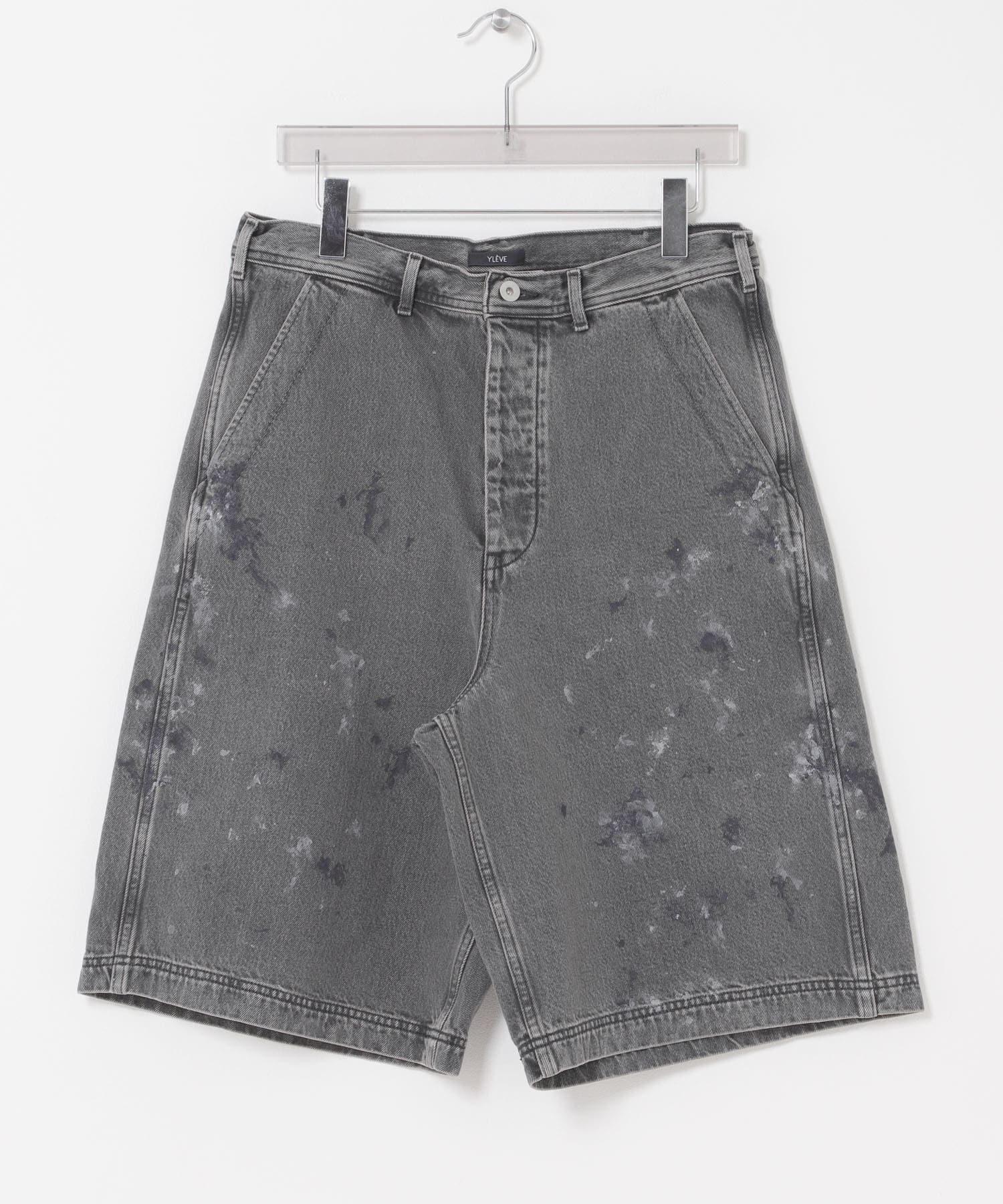 YLEVE　HAND PAINT DENIM SHORTS 010 BLACK 3