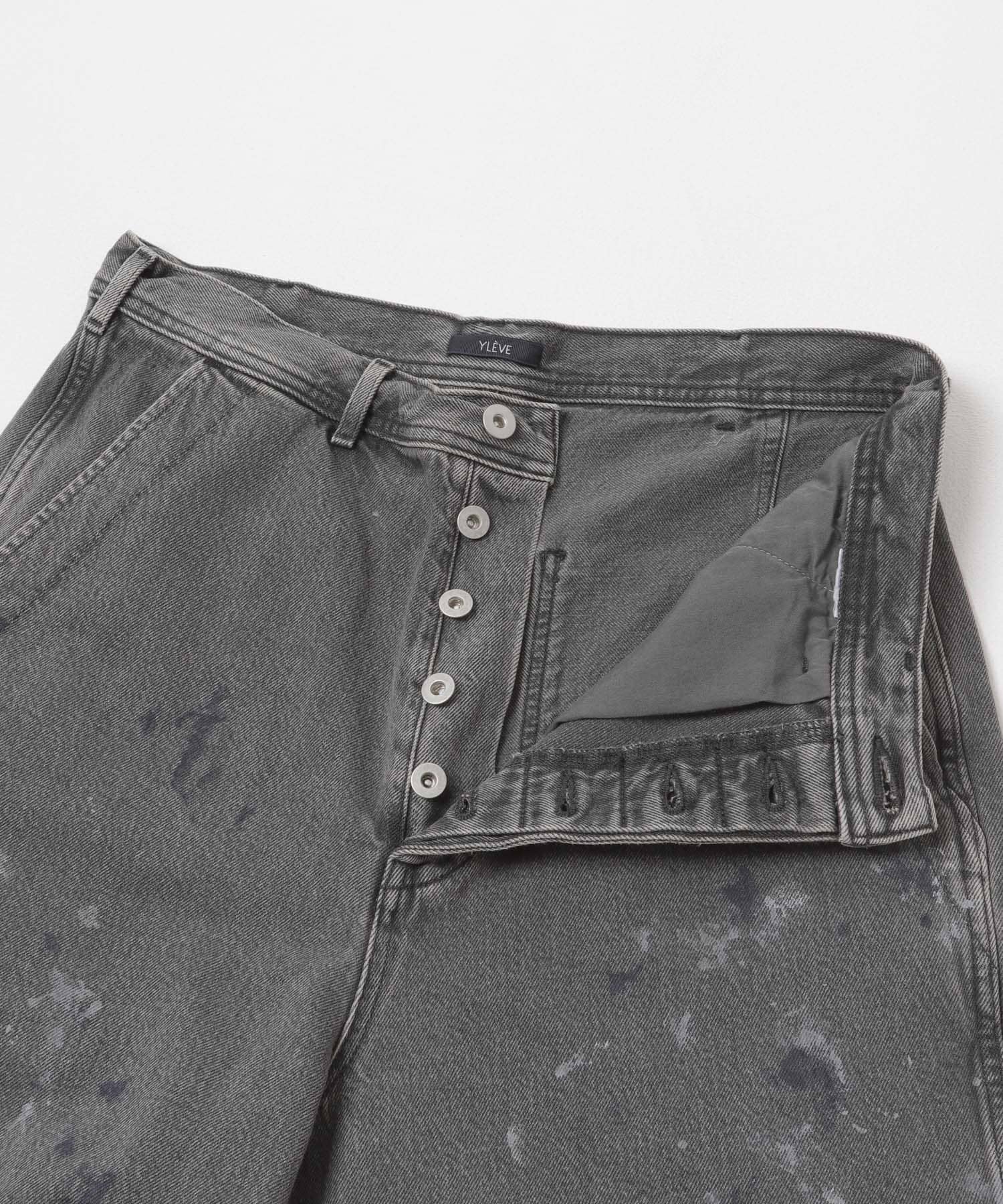 YLEVE　HAND PAINT DENIM SHORTS 010 BLACK 3