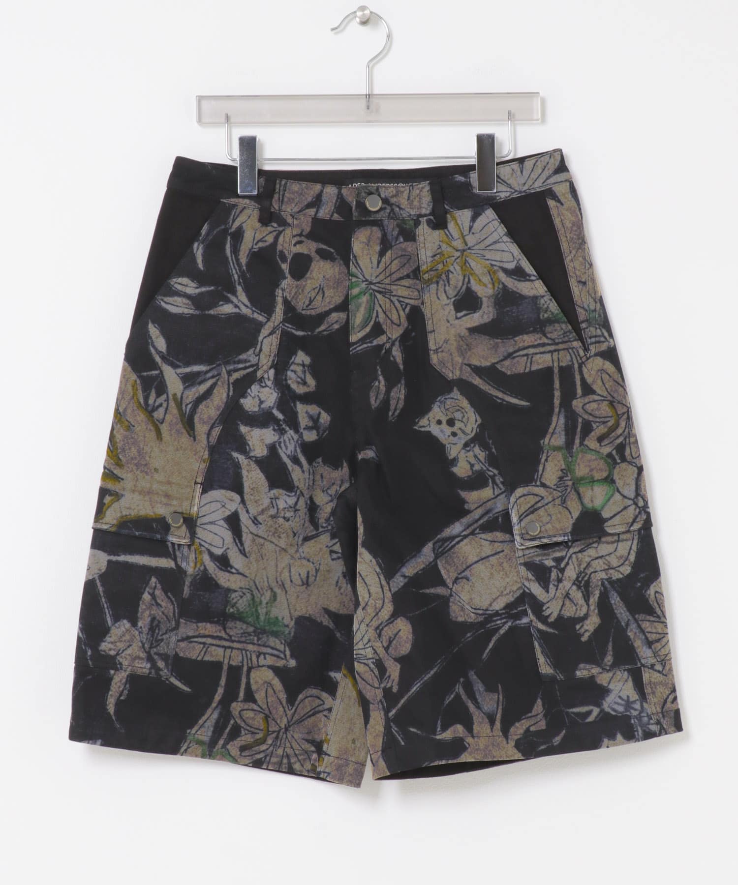 Andersson Bell FLOWER OVERLAY CARGO SHORTS(46 BLK/BEI): ボトム
