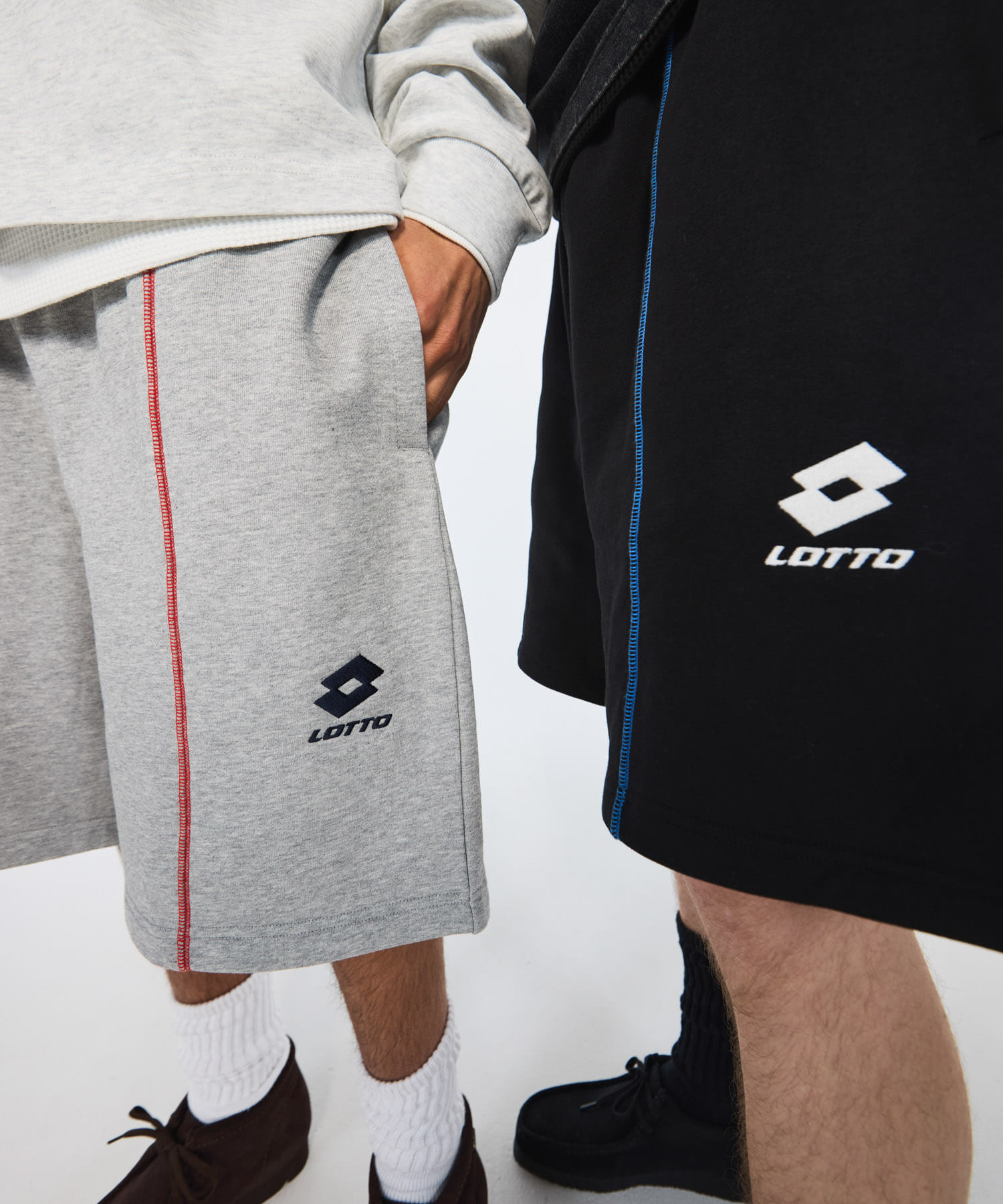 LOTTO　COLOR STITCH SWEAT SHORTS DARK GRAY M