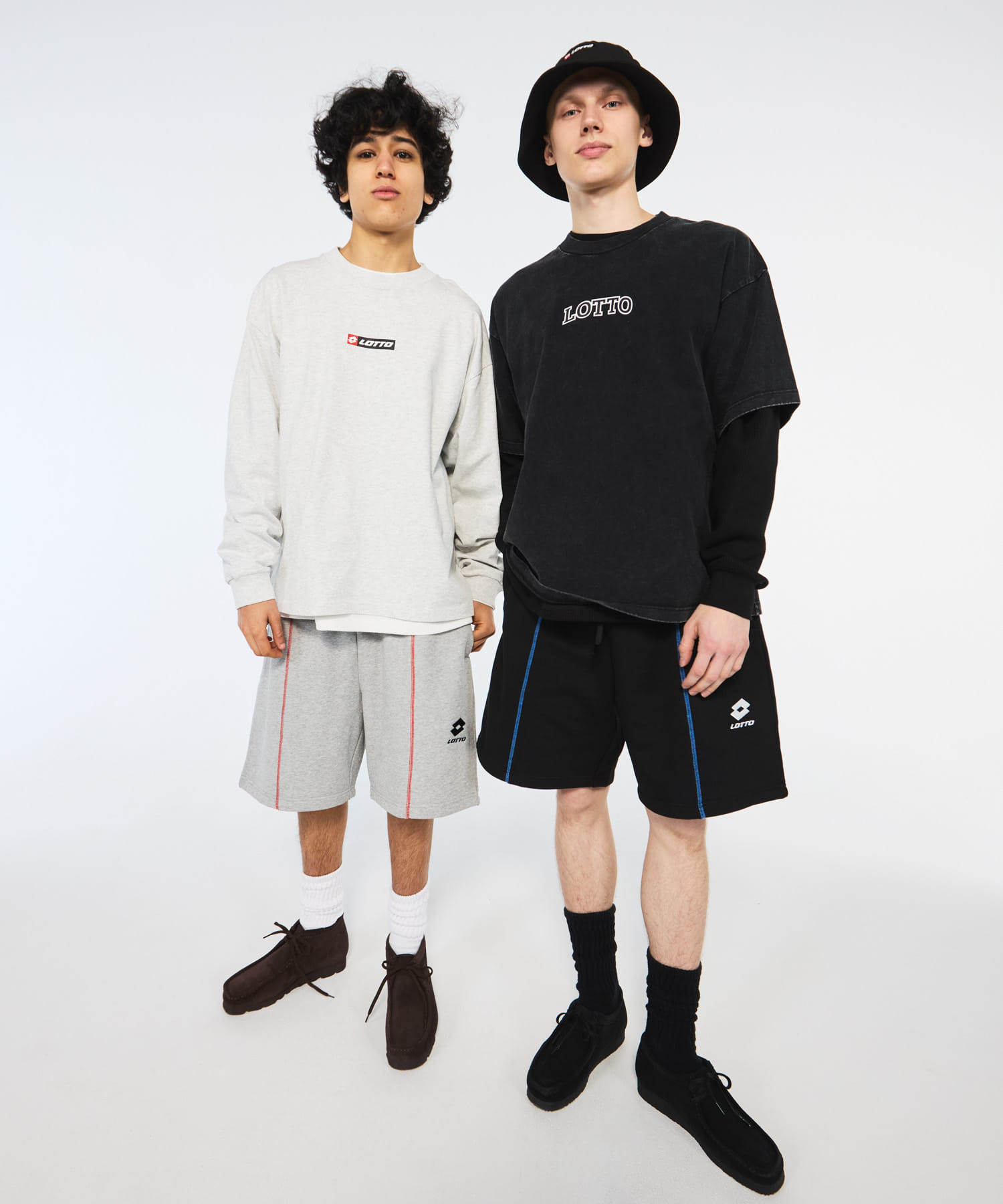 LOTTO　COLOR STITCH SWEAT SHORTS DARK GRAY M