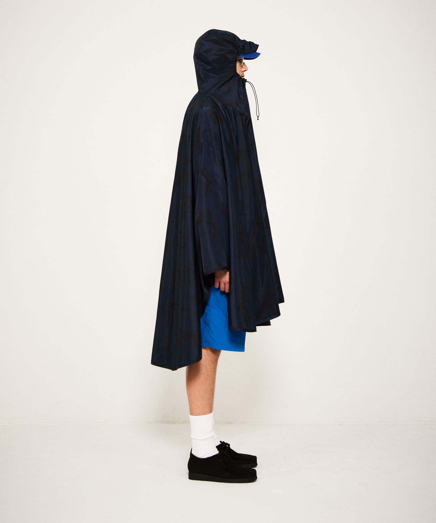 LOTTO　K.TERADA  RAIN PONCHO NAVY Free
