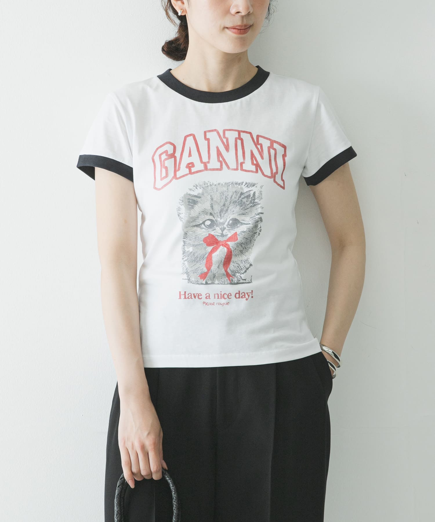 GANNI　JERSEY MARGOT KITTY PRINT