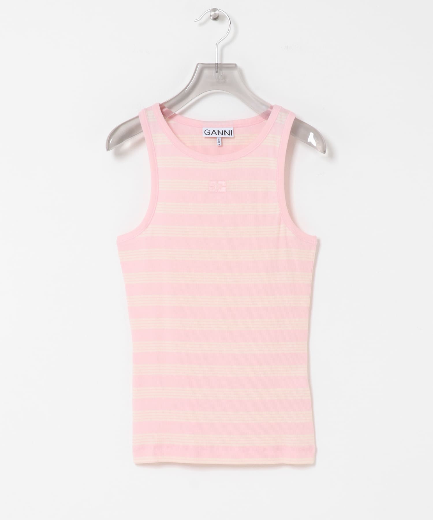 GANNI　SOFT COTTON RIB TANK TOP