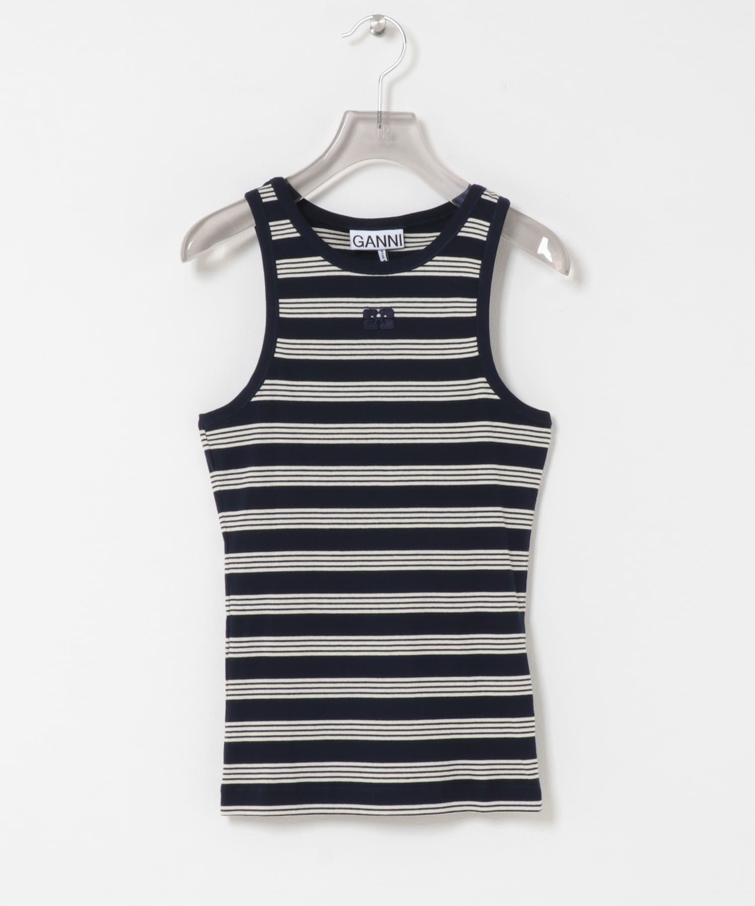 GANNI　SOFT COTTON RIB TANK TOP