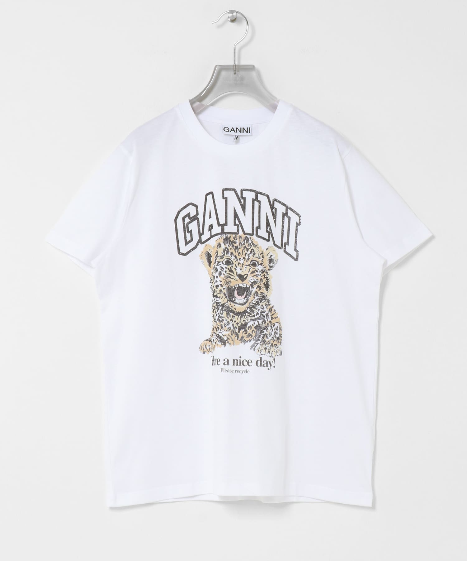 GANNI　LEOPARD RELAXED T-SHIRTS