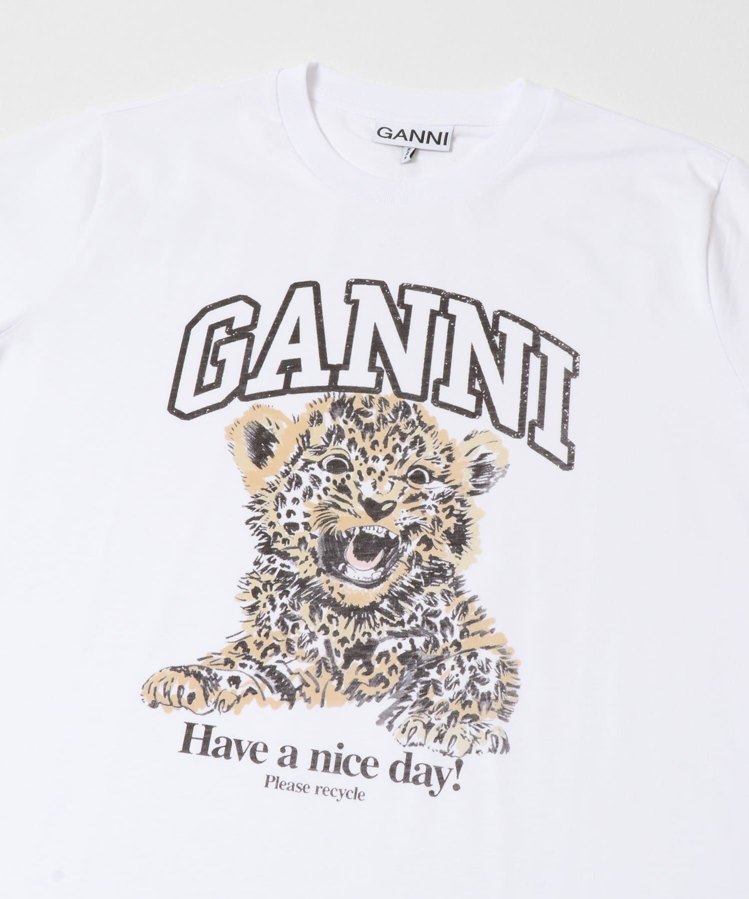 GANNI　LEOPARD RELAXED T-SHIRTS LEOPARD S