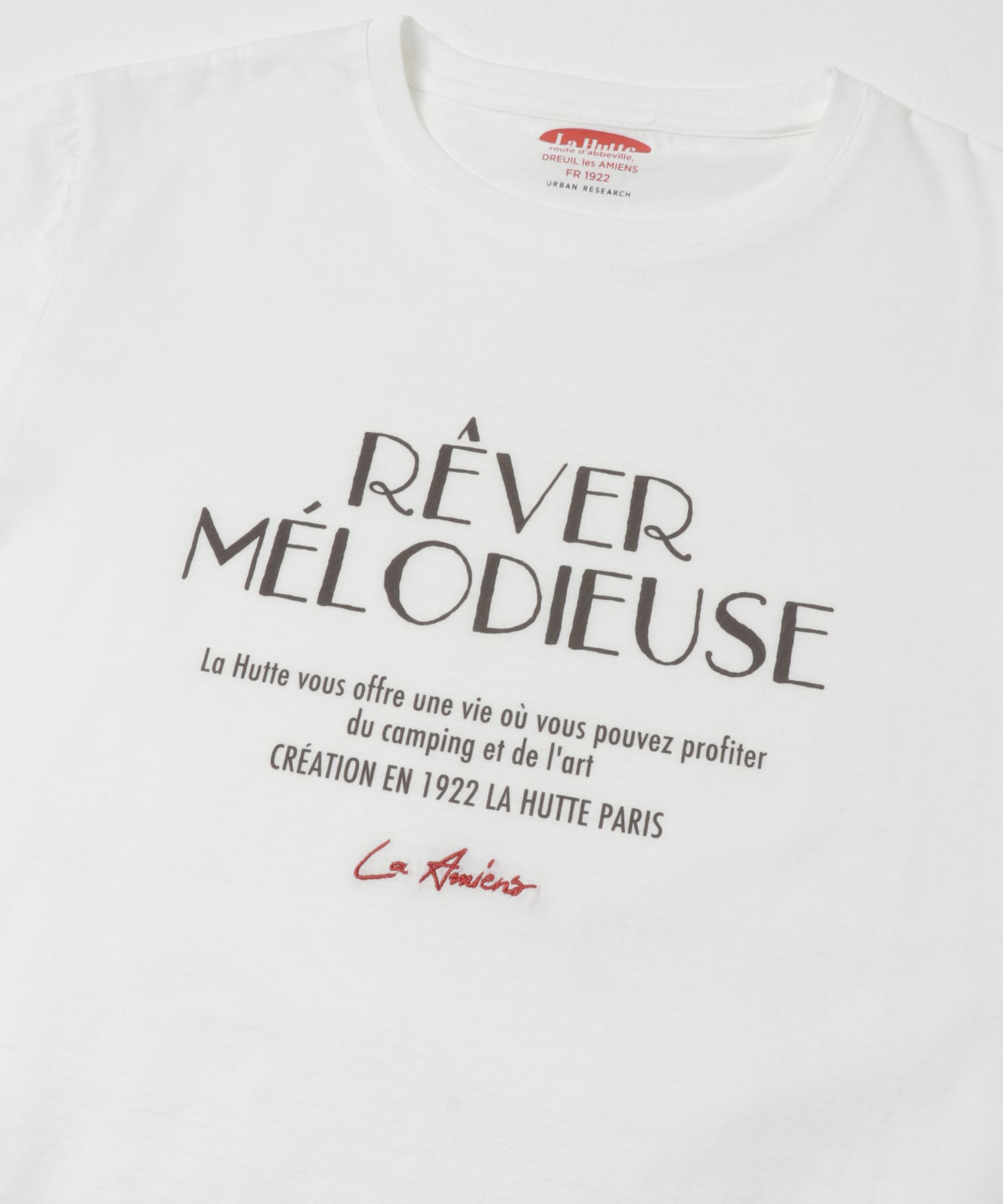 『別注』La Hutte×URBAN RESEARCH　Tシャツ ブラック×レッド Free