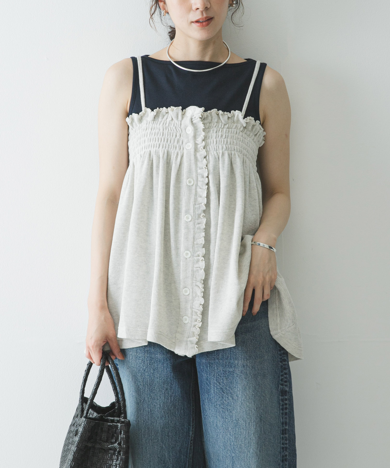 crinkle crinkle crinkle　SHIRRING GATHER CAMI