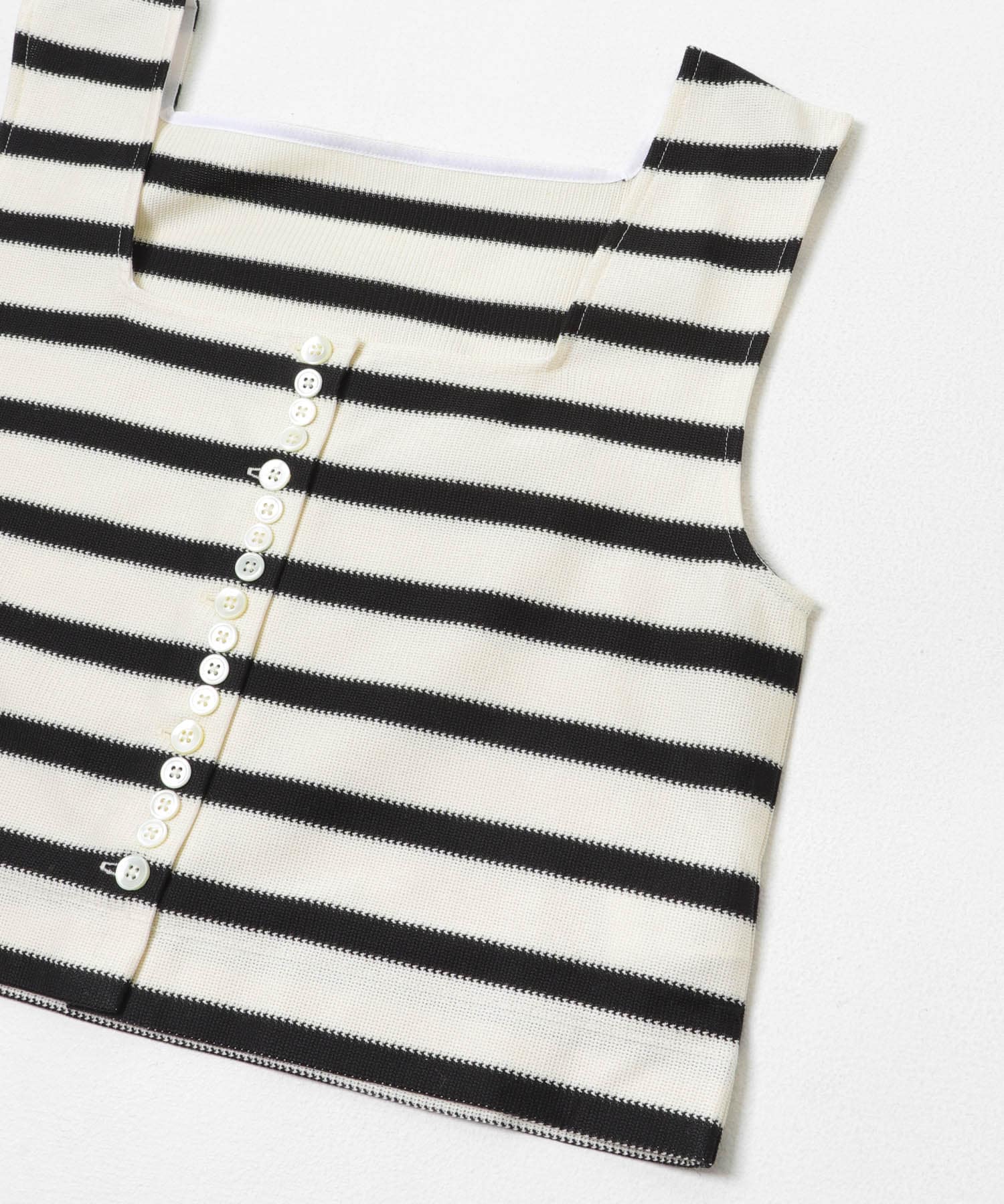 CURRENTAGE　ラッセルジャージスクエアネックトップス BLACK Free