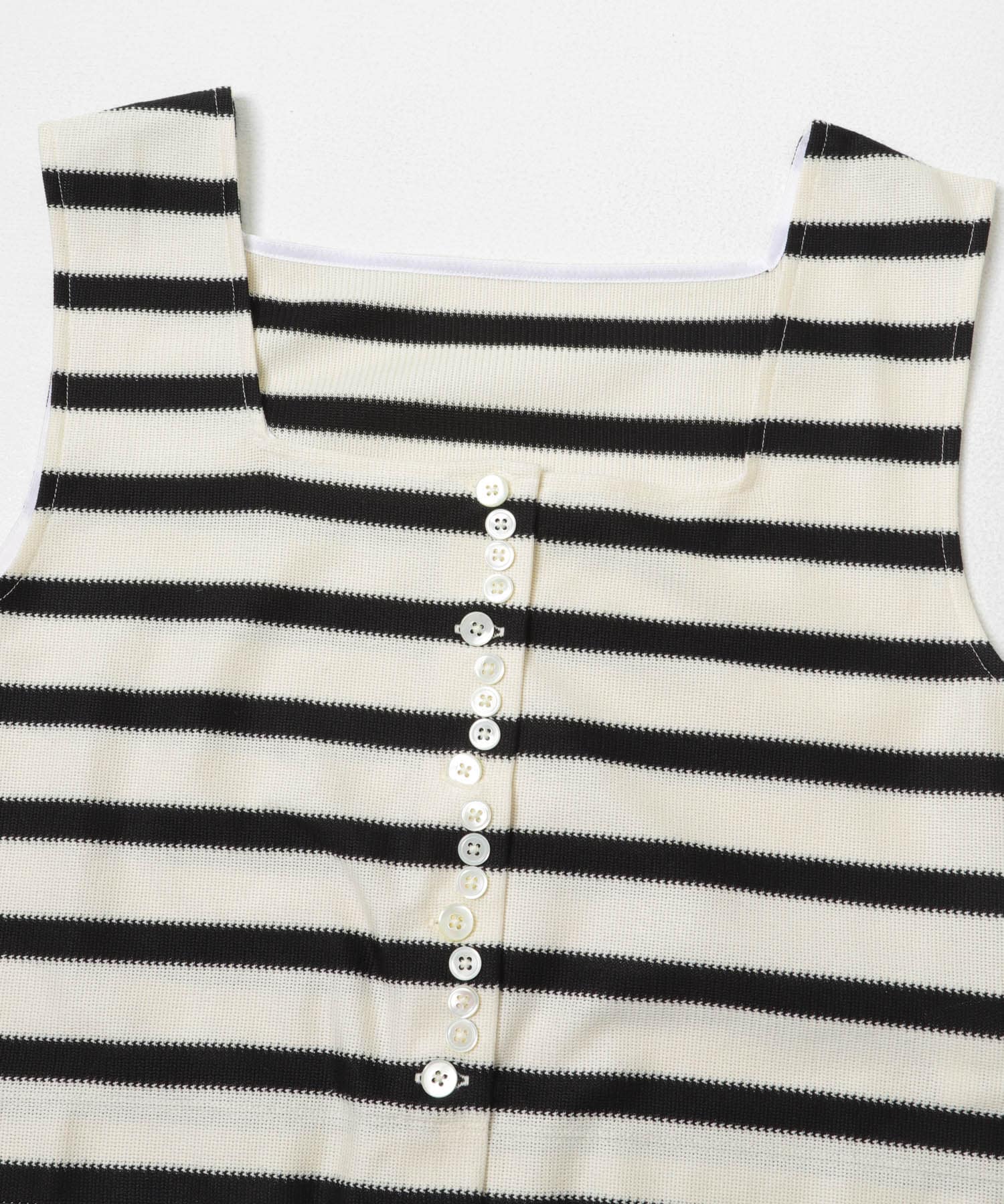 CURRENTAGE　ラッセルジャージスクエアネックトップス BLACK Free