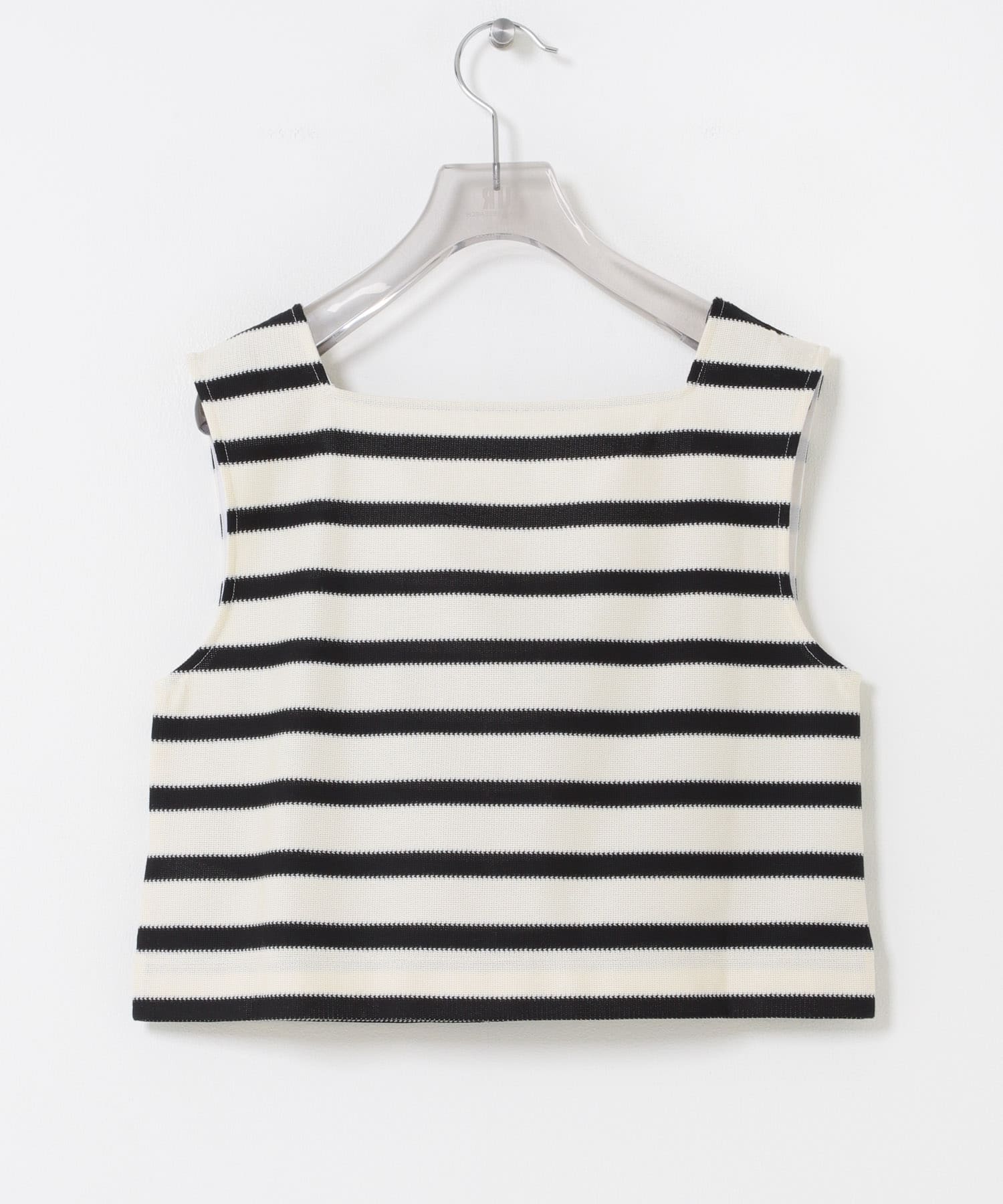 CURRENTAGE　ラッセルジャージスクエアネックトップス BLACK Free