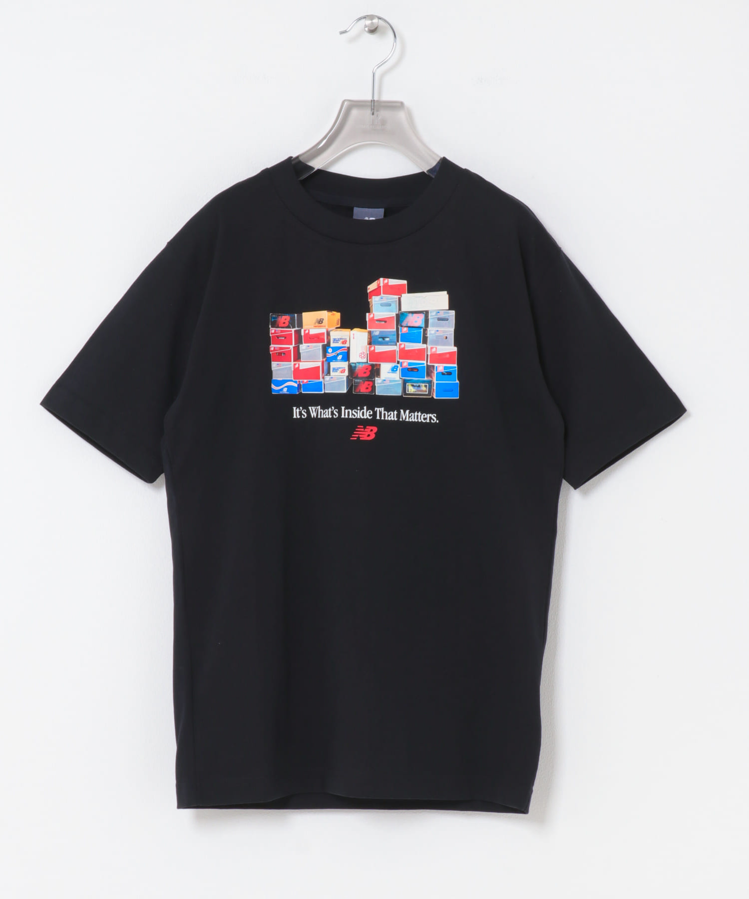 NEW BALANCE　ボックスTシャツ BK S