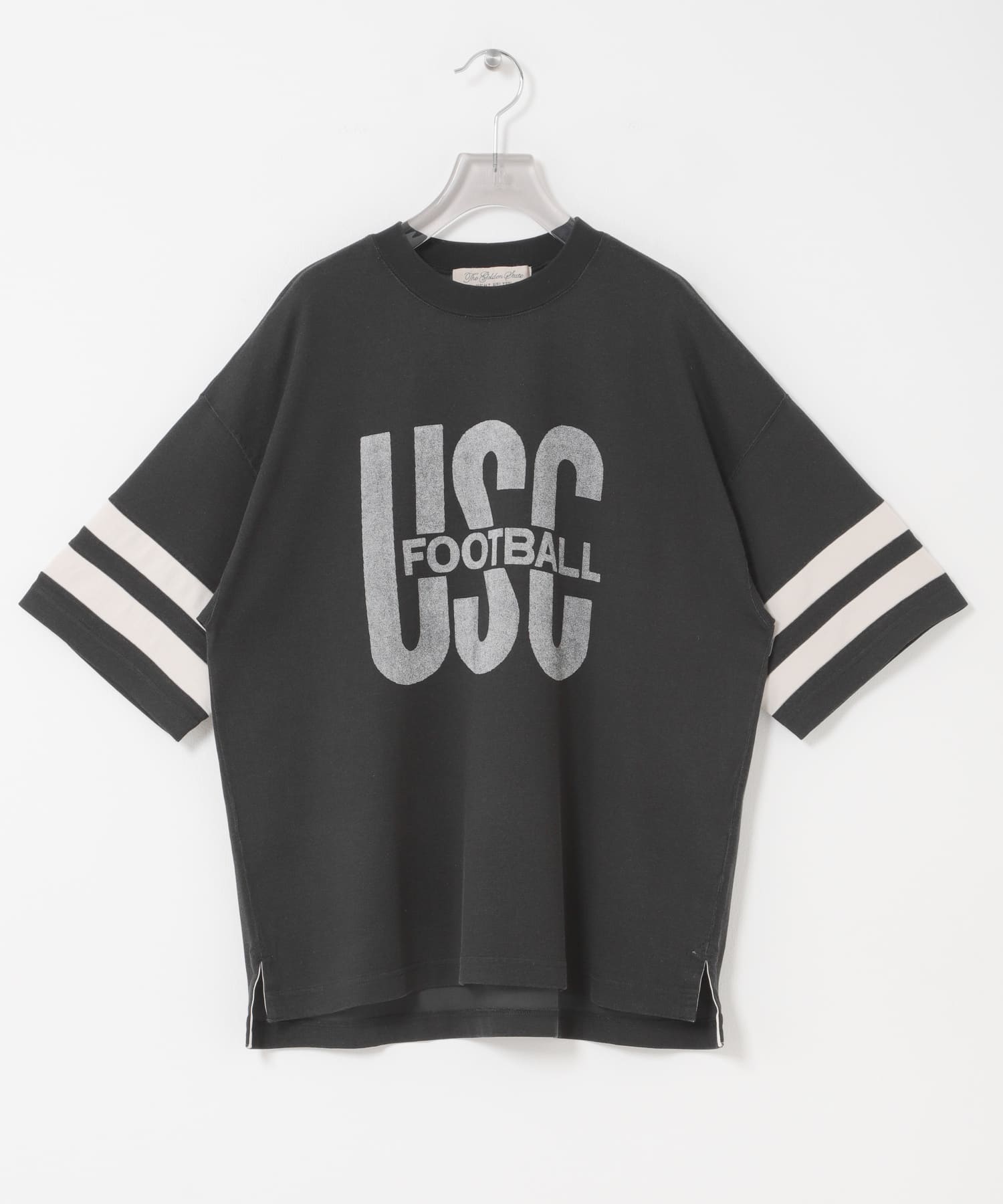 REMI RELIEF R/C天竺フットボールTシャツ(S CHARCOAL): トップス