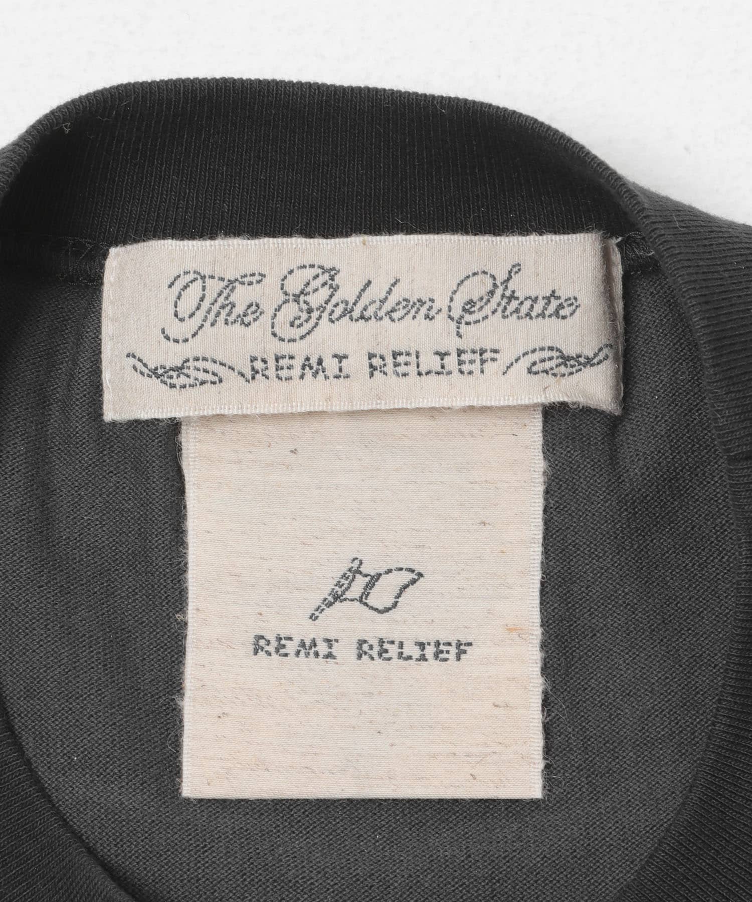 REMI RELIEF　R/C天竺フットボールTシャツ CHARCOAL S