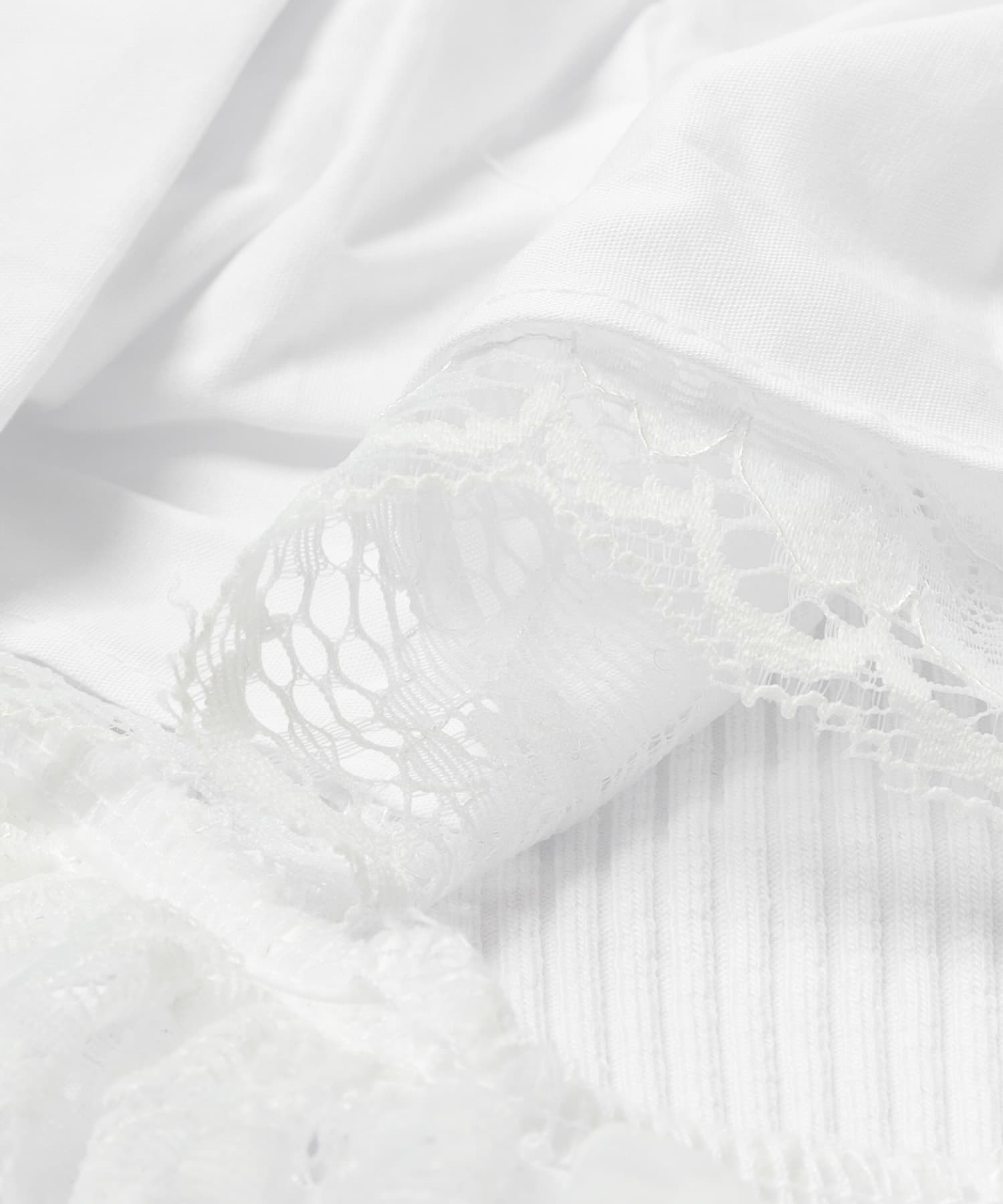 ESTHE　PEPLUM TANK TOP WITH LACE WHITE S