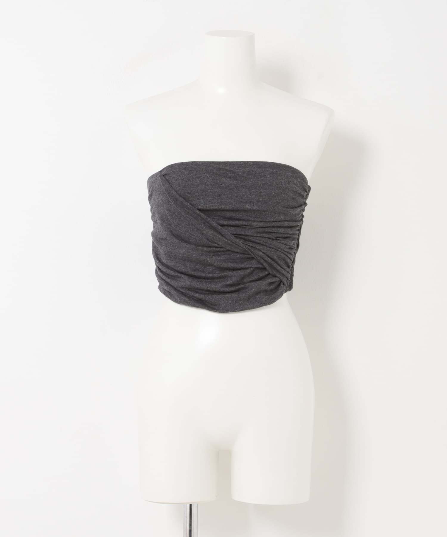 GANNI　DRAPED BANDEAU TOP PHANTOM 36