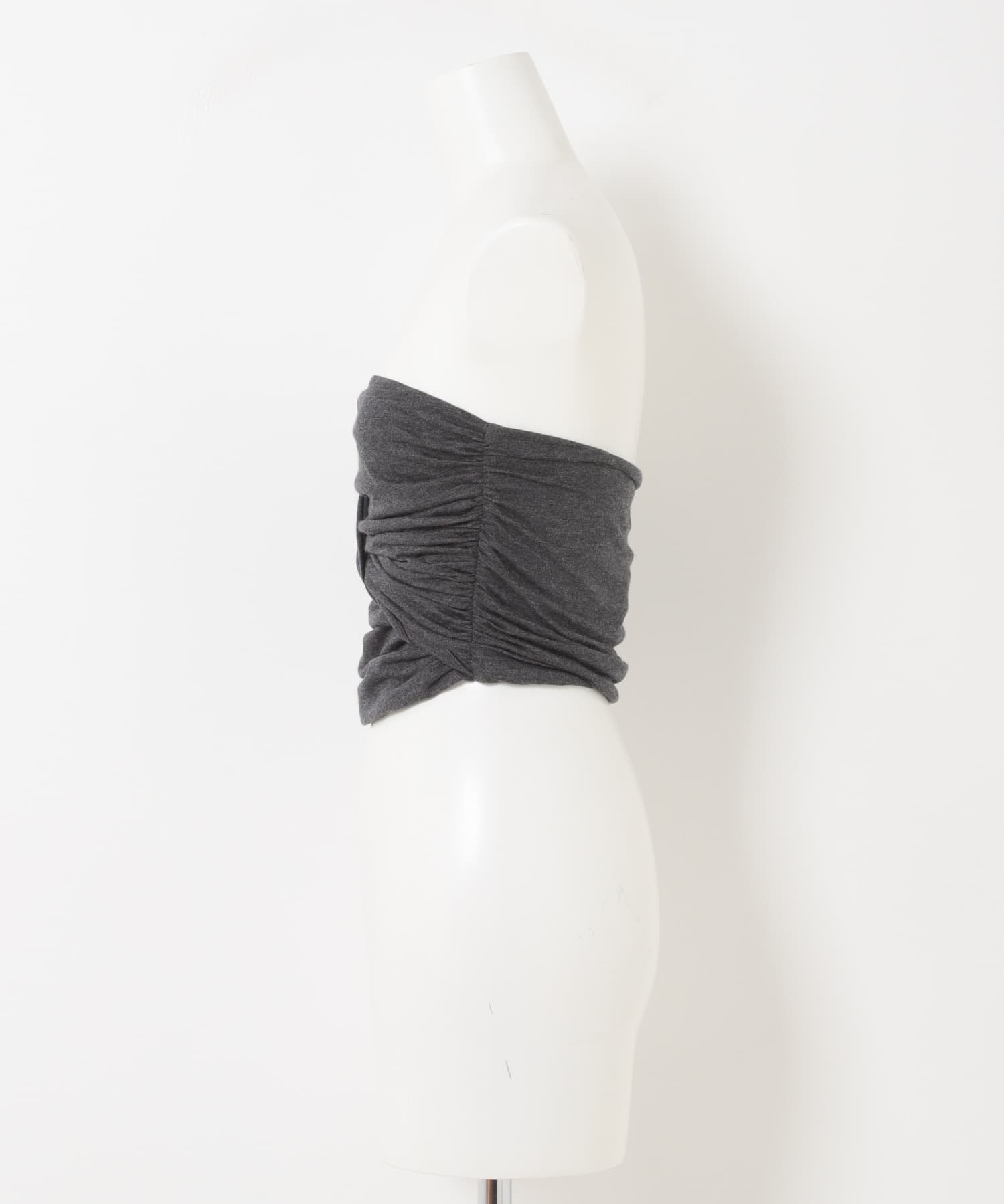 GANNI　DRAPED BANDEAU TOP PHANTOM 36