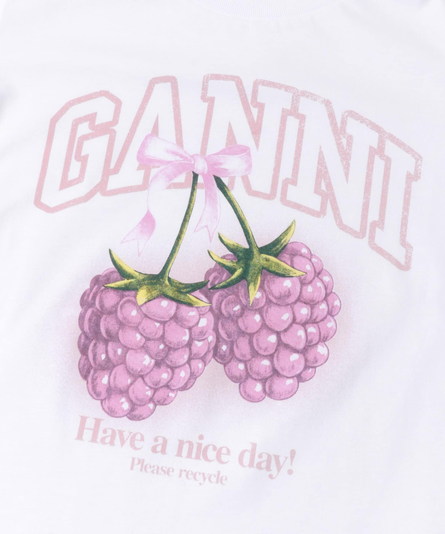 GANNI　BABY FIT T-SHIRTS RASPBERRY B WHITE S