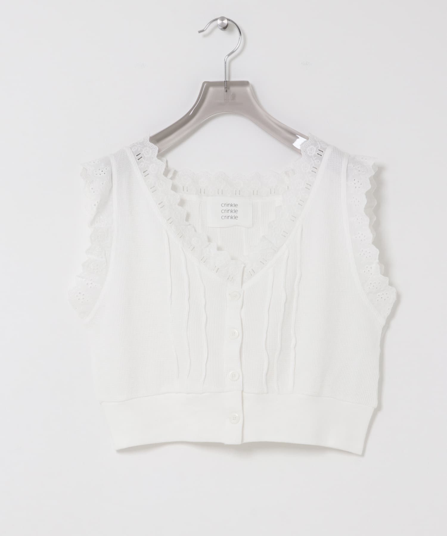 crinkle crinkle crinkle　WAFFLE FRILL VEST