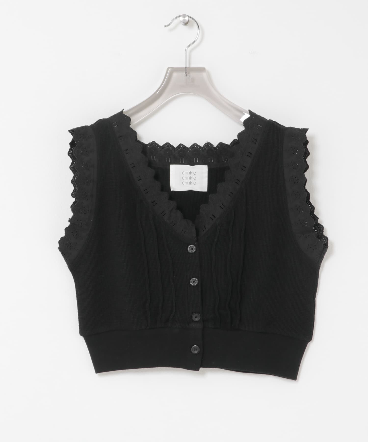 crinkle crinkle crinkle　WAFFLE FRILL VEST