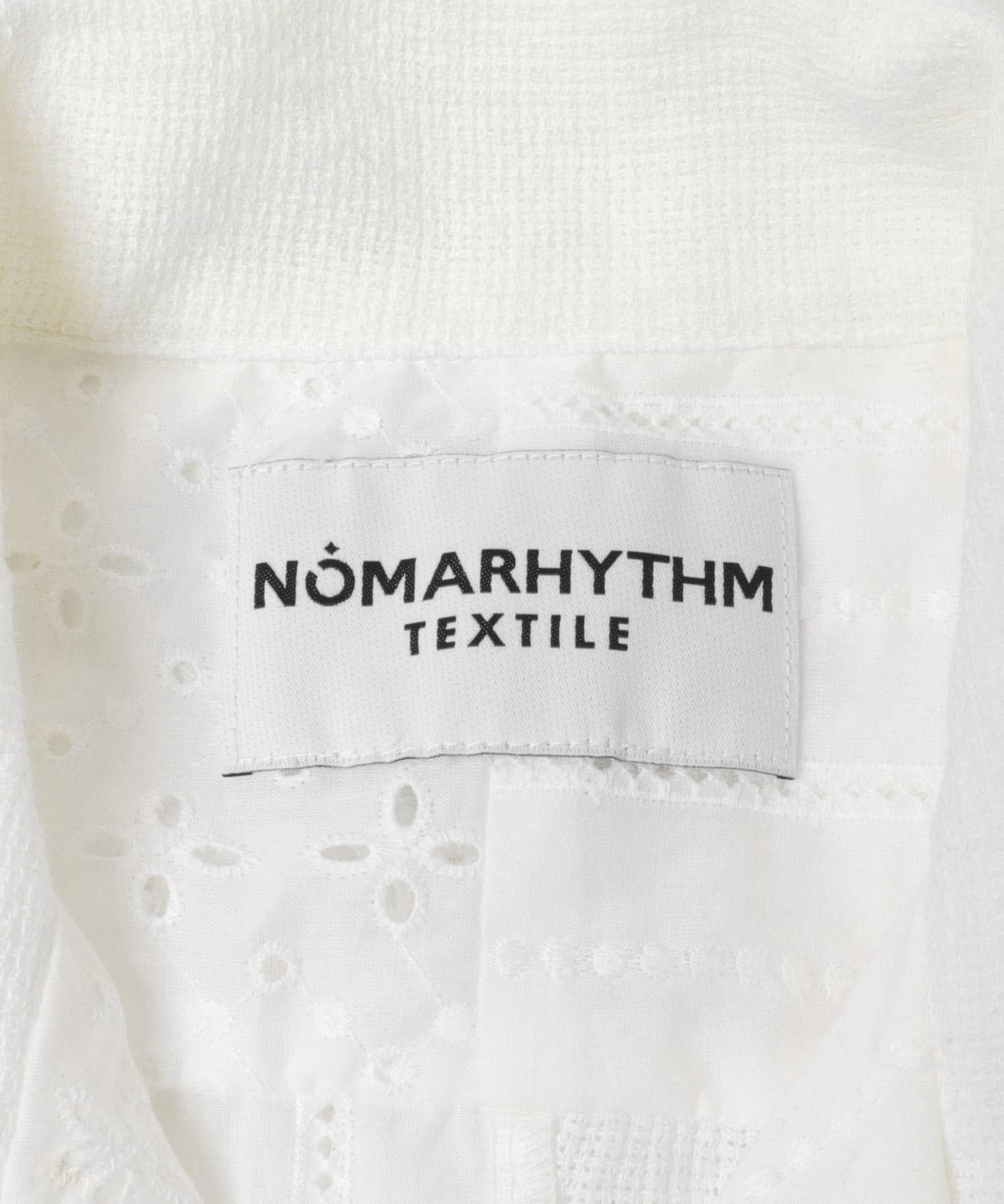 NOMARHYTHM TEXTILE　LACE PATCHWORK SHIRTS WHITE 1