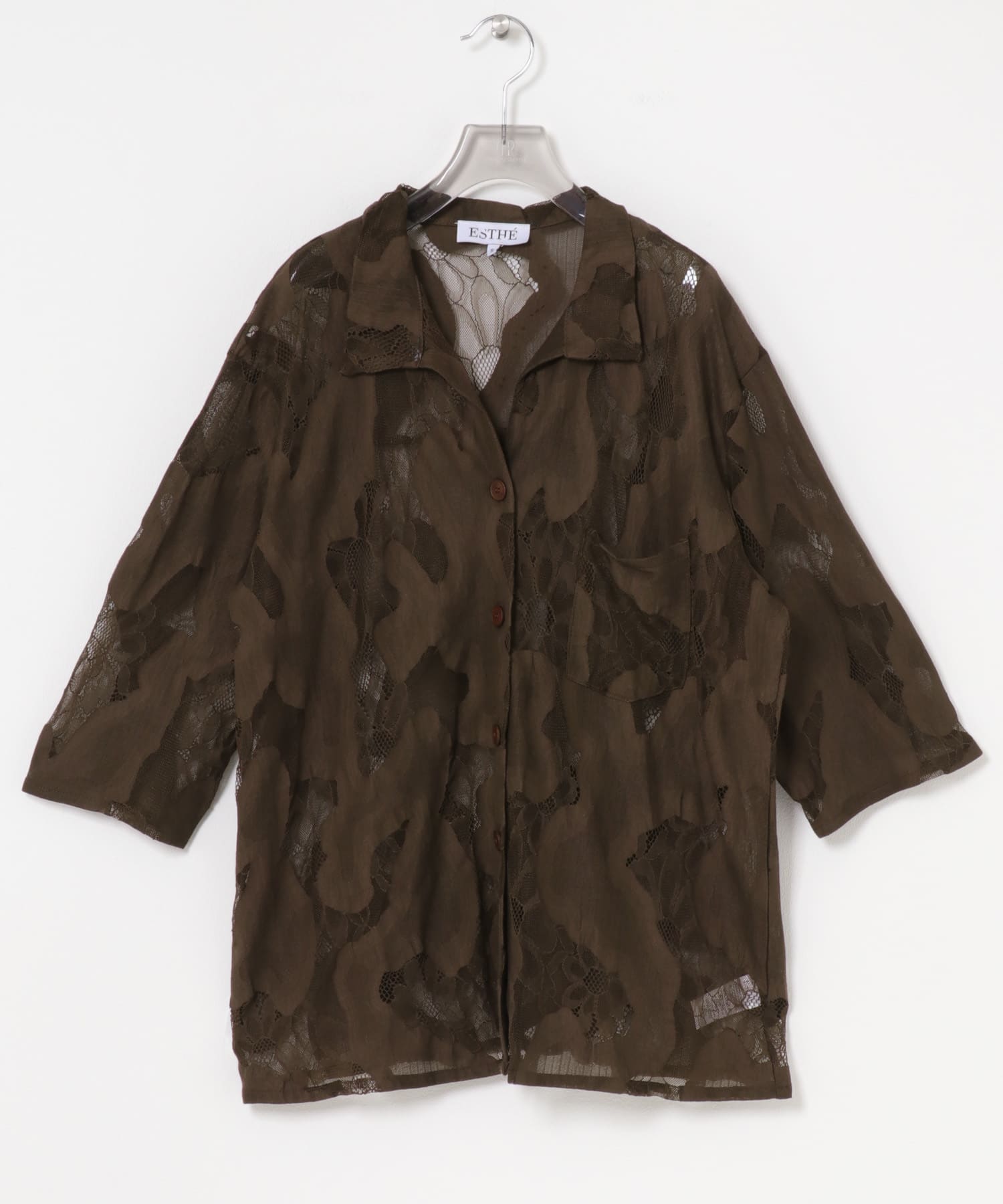 ESTHE　OVERSIZED SHEER LACE SHIRTS