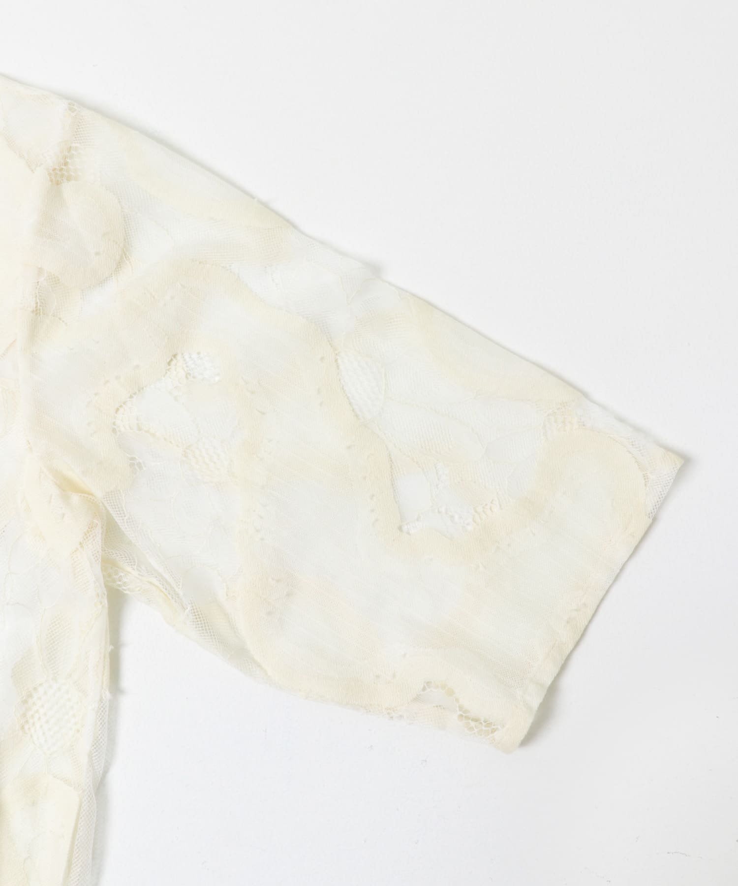 ESTHE　OVERSIZED SHEER LACE SHIRTS OFF WHITE S