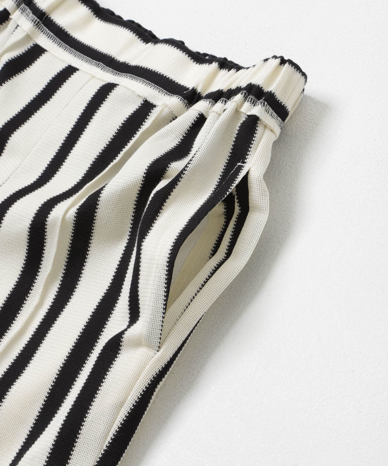 CURRENTAGE　ラッセルジャージラップスカート付きパンツ BLACK 1