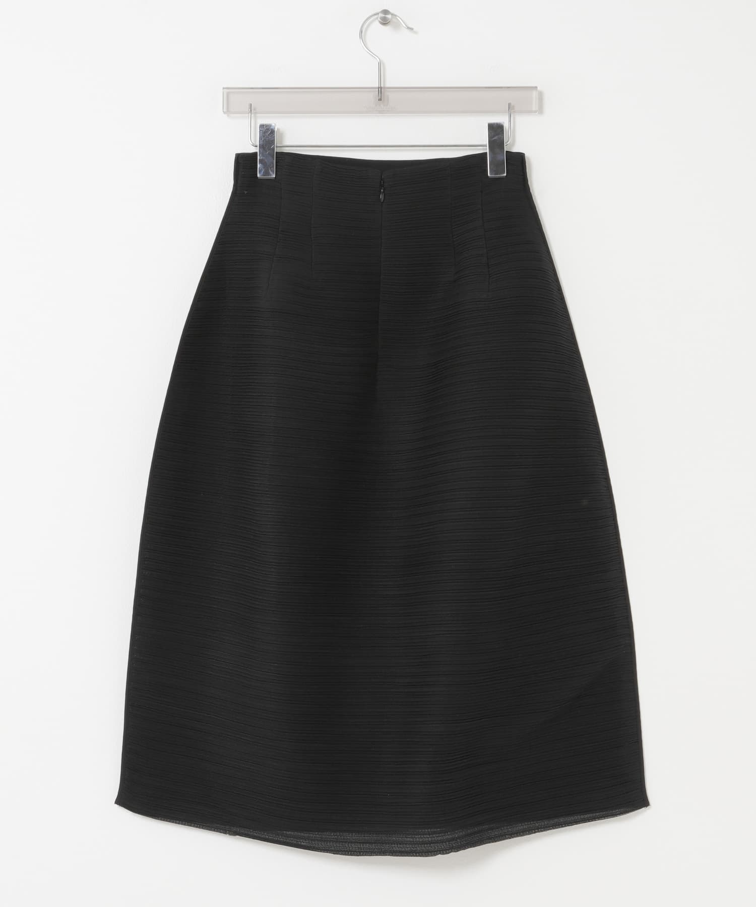 AMOMENTO　PLEATS CURVED SKIRT BLACK 0